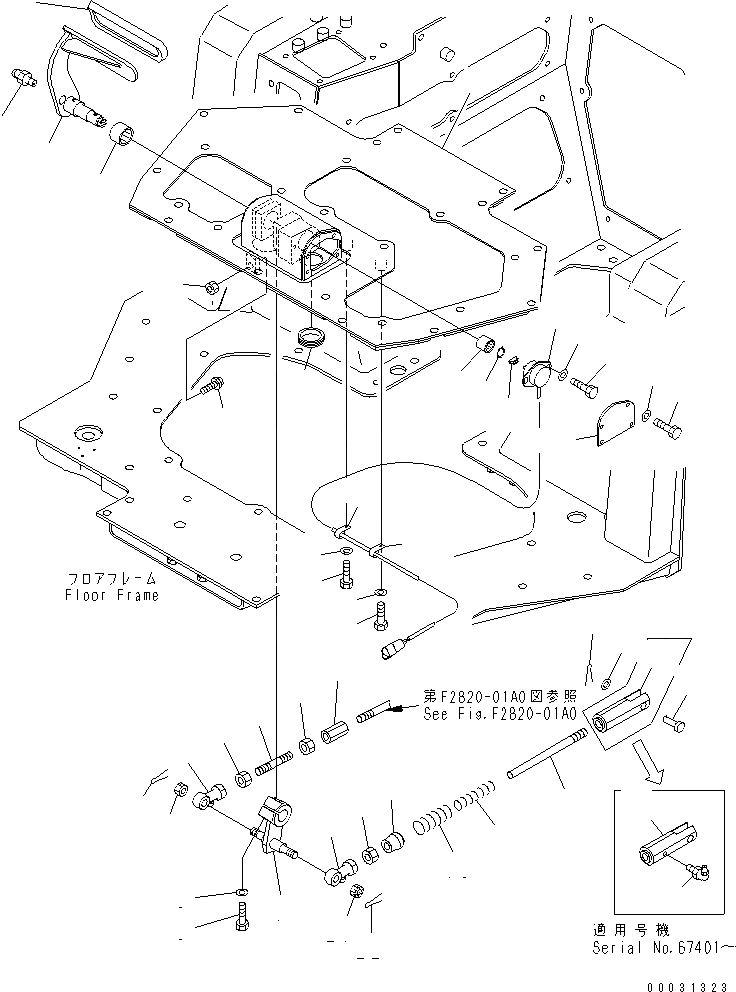 Схема запчастей Komatsu D65PX-15 - ОСНОВН. КОНСТРУКЦИЯ (ПЕДАЛЬ ТОРМОЗА) КАБИНА ОПЕРАТОРА И СИСТЕМА УПРАВЛЕНИЯ