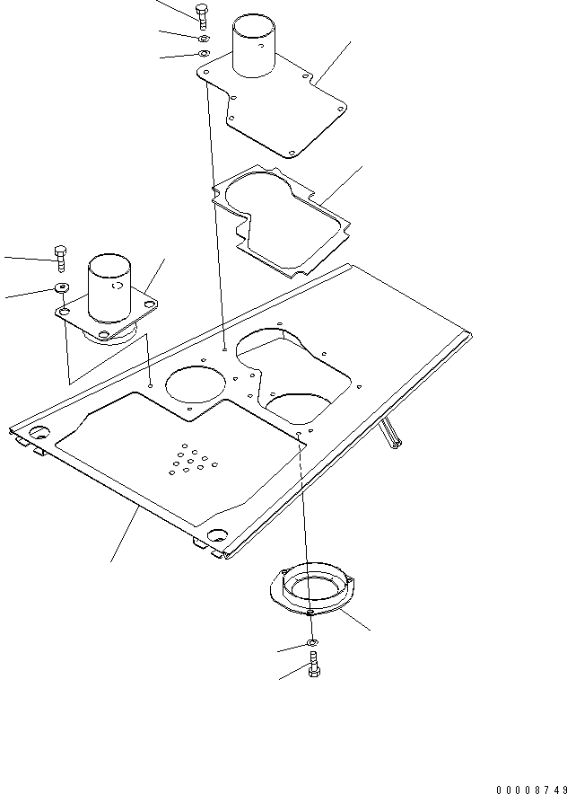 Схема запчастей Komatsu D65PX-15 - ФРОНТАЛЬНАЯ ЗАЩИТА (КАПОТ) (С ПРЕФИЛЬТР) ЧАСТИ КОРПУСА