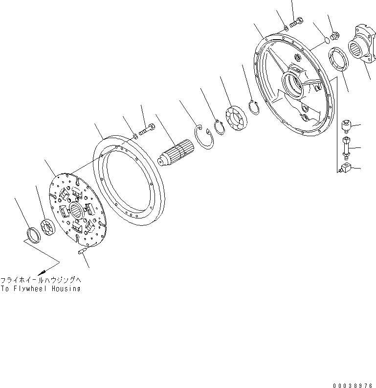 Схема запчастей Komatsu D65PX-15E0 - ДЕМПФЕР КОМПОНЕНТЫ ДВИГАТЕЛЯ