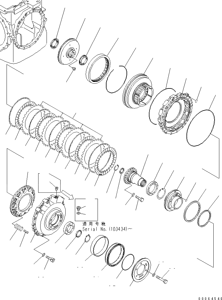 Схема запчастей Komatsu D65PX-15E0 - HSS (ТОРМОЗ.) СИЛОВАЯ ПЕРЕДАЧА И КОНЕЧНАЯ ПЕРЕДАЧА