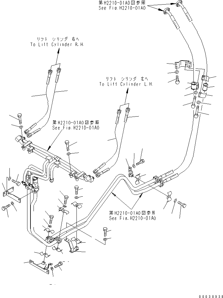 Схема запчастей Komatsu D65PX-15E0 - ЛИНИЯ ГИДРОЦИЛИНДРА ПОДЪЕМА (РЕГУЛИР. КЛАПАН) ГИДРАВЛИКА