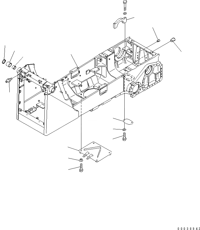 Схема запчастей Komatsu D65PX-15E0 - ОСНОВН. РАМА (КРОМЕ ЯПОН.) (ДЛЯ ГЕНЕРАТОРА 90А) ОСНОВН. РАМА И КОМПОНЕНТЫ