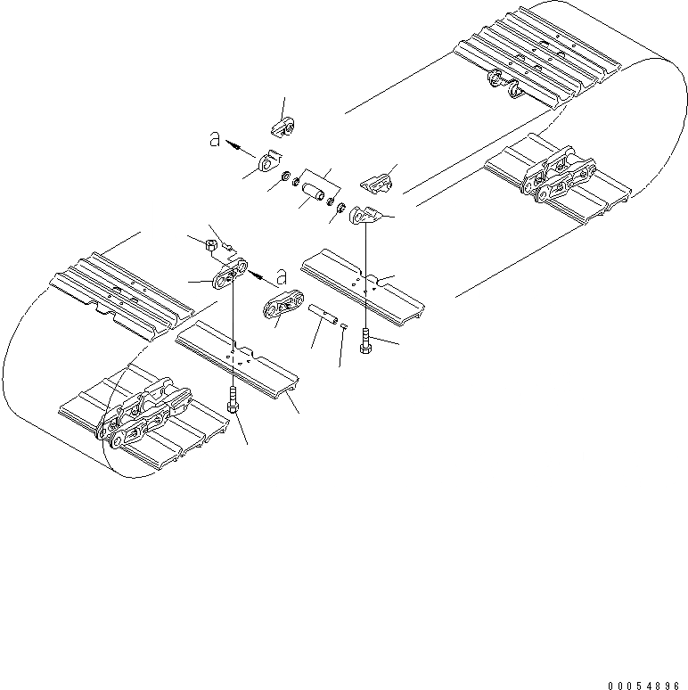 Схема запчастей Komatsu D65PX-15E0 - ГУСЕНИЦЫ (СМАЗЫВ. ТИПА) (ОДИНОЧН. ГРУНТОЗАЦЕП) (9MM ШИР.) ХОДОВАЯ