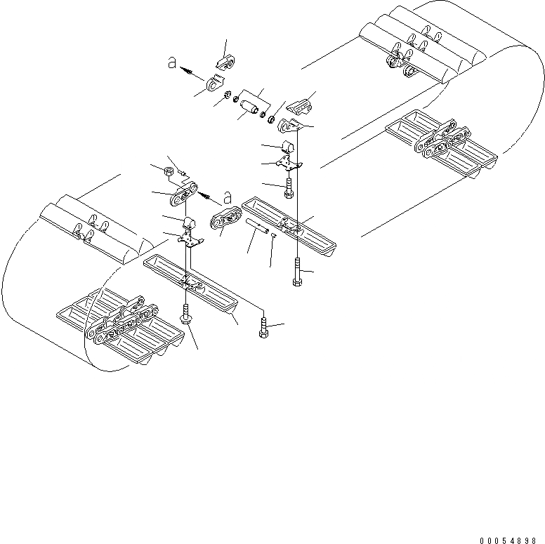 Схема запчастей Komatsu D65PX-15E0 - ГУСЕНИЦЫ (СМАЗЫВ. ТИПА) (БОЛОТН.) (9MM ШИР.) (С РЕЗИН. БЛОК) (ДЛЯ SHINTI HATUDEN) ХОДОВАЯ