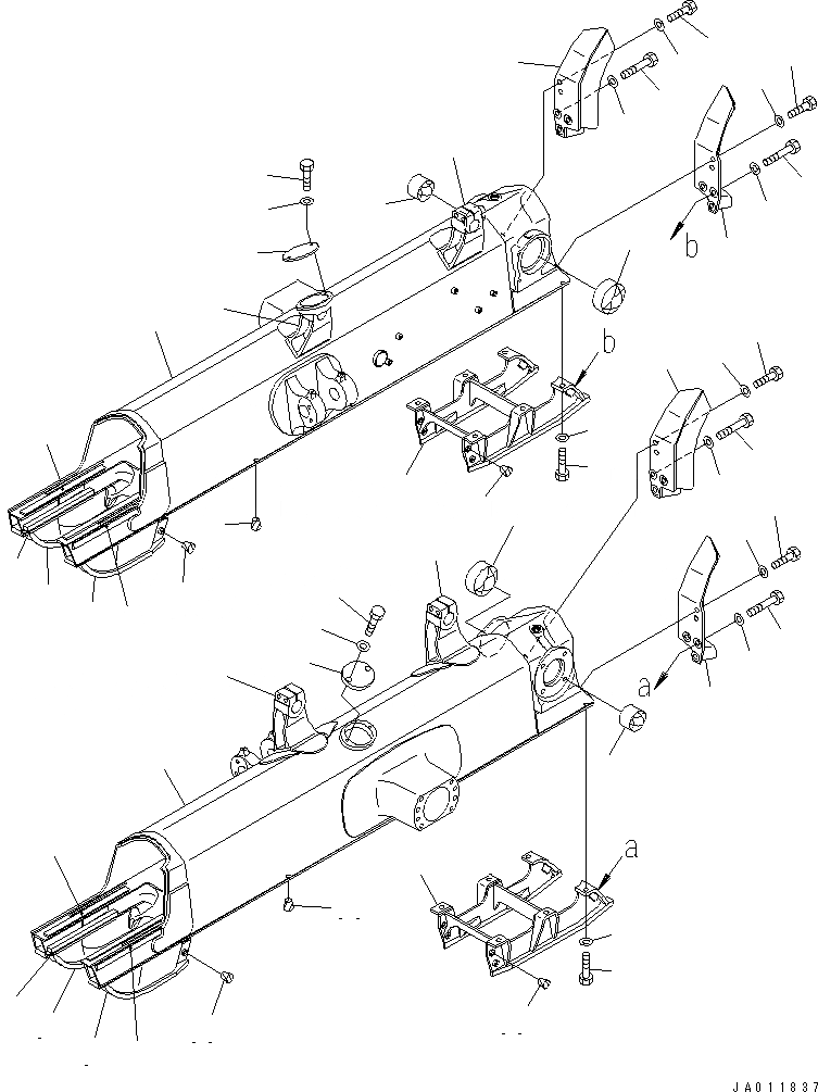 Схема запчастей Komatsu D65PX-15E0 - ГУСЕНИЧНАЯ РАМА (PLUS ТИП)(№7-) ХОДОВАЯ