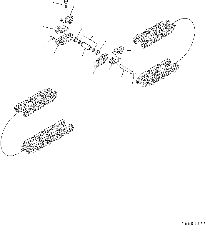 Схема запчастей Komatsu D65PX-15E0 - ГУСЕН. ЦЕПЬ (СМАЗЫВ. ТИПА) (БОЛОТН.) (С РЕЗИН. БЛОК)   (ПОСТАВЛЯЕМЫЕ ЧАСТИ) ОСНОВН. КОМПОНЕНТЫ И РЕМКОМПЛЕКТЫ