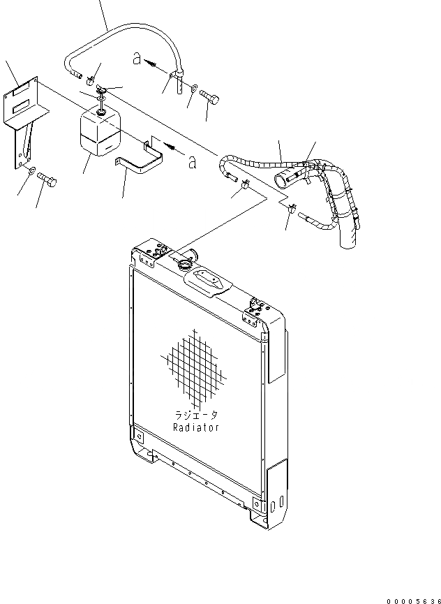 Схема запчастей Komatsu D65WX-15 - ОХЛАЖД-Е (ОМЫВАТЕЛЬ БАК) СИСТЕМА ОХЛАЖДЕНИЯ