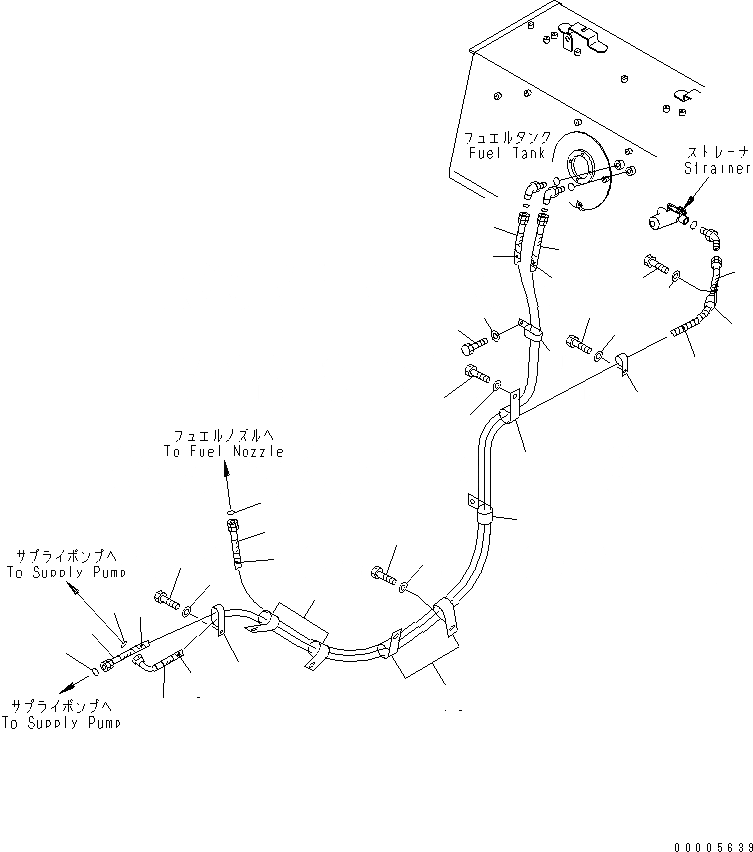 Схема запчастей Komatsu D65WX-15 - ТОПЛИВН. ЛИНИЯ ТОПЛИВН. БАК. AND КОМПОНЕНТЫ