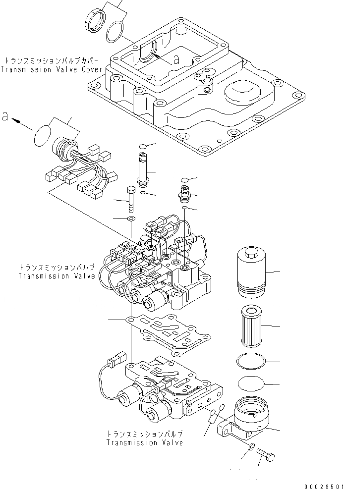 Схема запчастей Komatsu D65WX-15 - ТРАНСМИССИЯ (ФИЛЬТР. И Э/ПРОВОДКА) СИЛОВАЯ ПЕРЕДАЧА И КОНЕЧНАЯ ПЕРЕДАЧА