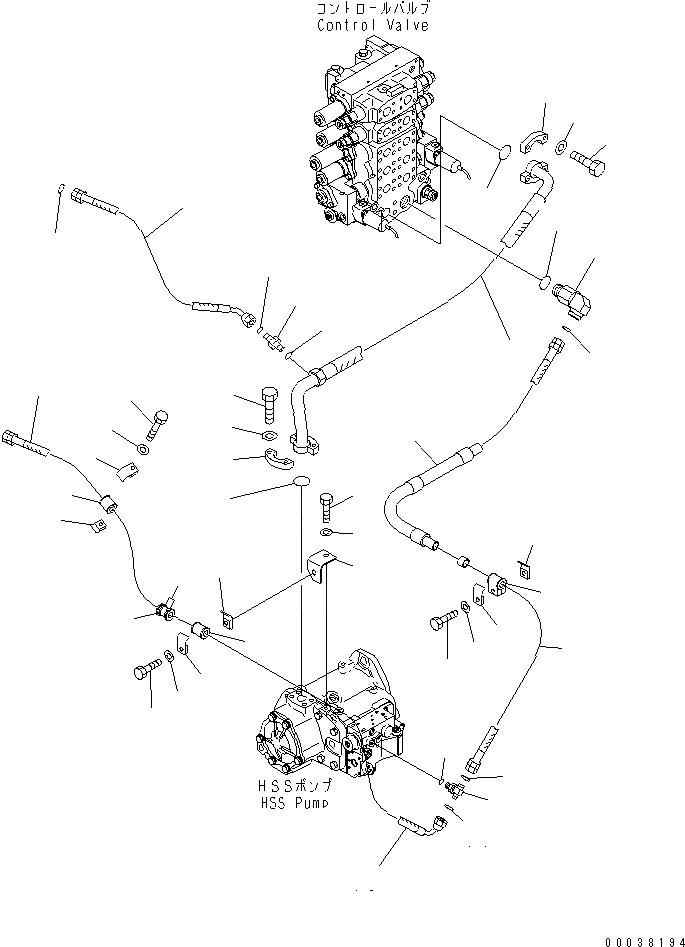 Схема запчастей Komatsu D65WX-15 - ГИДР. НАСОС. ЛИНИЯ (ВСАСЫВ. И ПОДАЮЩ.) (ДЛЯ WAY PAT DOZER) ГИДРАВЛИКА