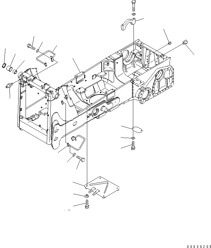 Схема запчастей Komatsu D65WX-15 - ОСНОВН. РАМА (ДЛЯ WAY PAT DOZER) ОСНОВН. РАМА И КОМПОНЕНТЫ