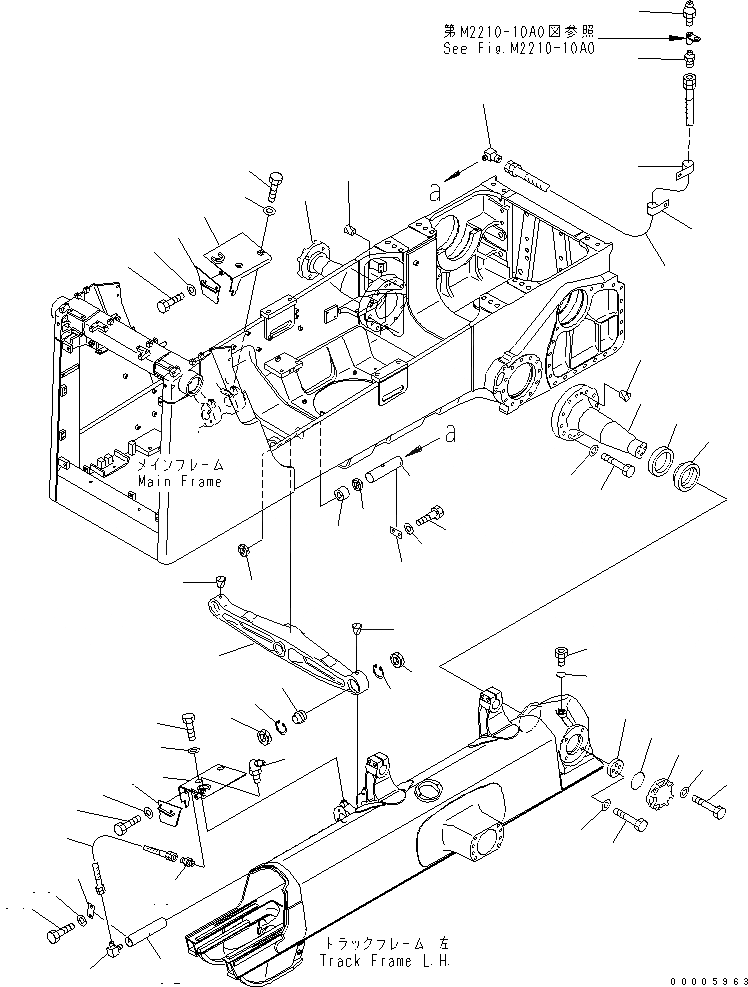 Схема запчастей Komatsu D65WX-15 - БАЛКА БАЛАНСИРА И ПОВОРОТН. ШКВОРЕНЬ (ДЛЯ ШИР. GAUGE) (ПОЛУ-U) ОСНОВН. РАМА И КОМПОНЕНТЫ