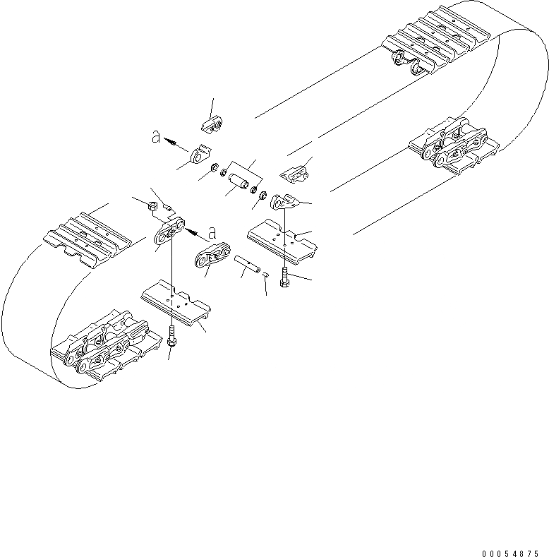 Схема запчастей Komatsu D65WX-15 - ГУСЕНИЦЫ (СМАЗЫВ. ТИПА) (ОДИНОЧН. ГРУНТОЗАЦЕП) (8MM ШИР.) (ШИР. GAUGE)(№7-) ХОДОВАЯ