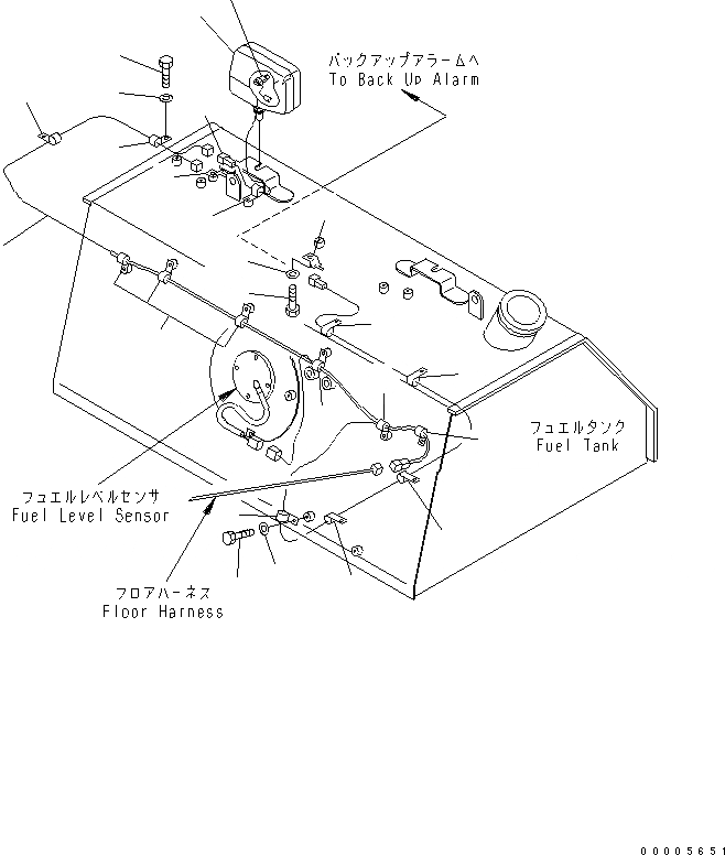 Схема запчастей Komatsu D65WX-15E0 - ТОПЛИВН. БАК. (ОСВЕЩЕНИЕ ЭЛЕКТРОПРОВОДКА) ТОПЛИВН. БАК. AND КОМПОНЕНТЫ