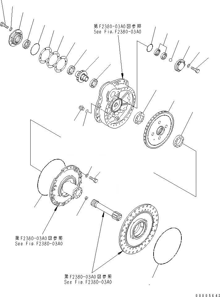Схема запчастей Komatsu D65WX-15E0 - КОНЕЧНАЯ ПЕРЕДАЧА (ПОДШИПНИК) (ЛЕВ.) СИЛОВАЯ ПЕРЕДАЧА И КОНЕЧНАЯ ПЕРЕДАЧА