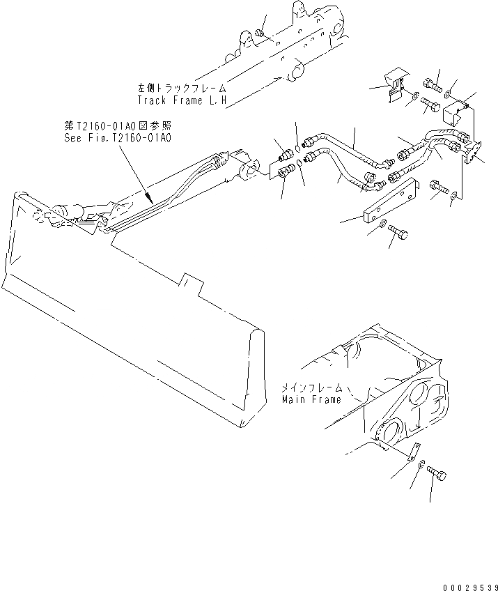 Схема запчастей Komatsu D65WX-15E0 - ЛИНИЯ ПЕРЕКОСА (ГУСЕНИЧНАЯ РАМА ) (ШИР. GAUGE СПЕЦ-Я.) ГИДРАВЛИКА