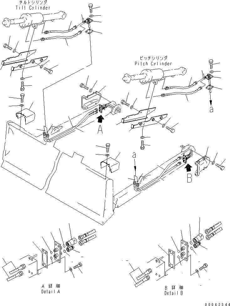Схема запчастей Komatsu D65WX-15E0 - ОТВАЛ С ПЕРЕКОСОМ ЛИНИЯ (ПОЛУ-U) (ДЛЯ ШИР. GAUGE) РАБОЧЕЕ ОБОРУДОВАНИЕ
