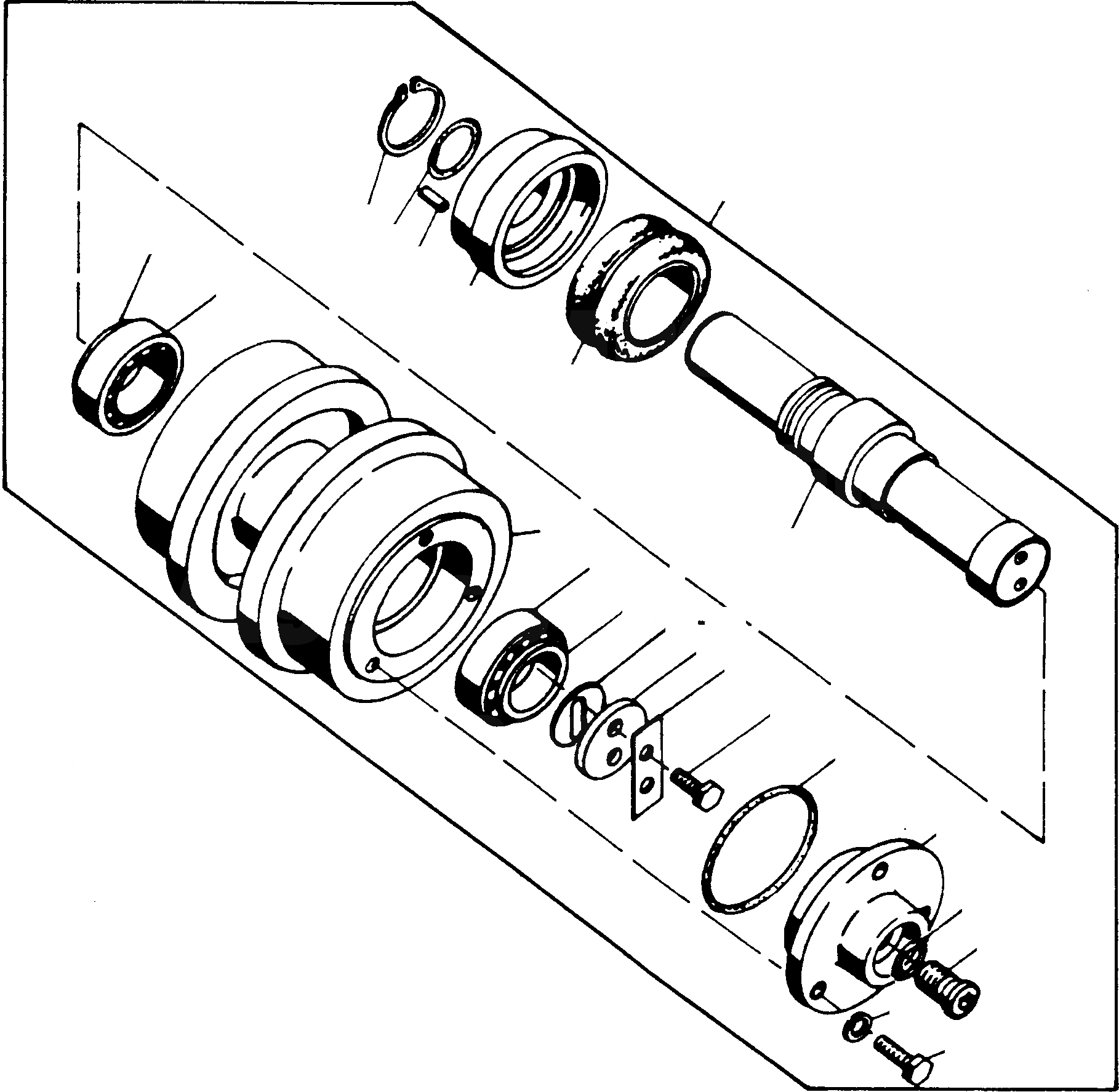 Схема запчастей Komatsu D700D Super - СУППОРТ РОЛИК ТРАНСМИССИЯ И ЗАДН. МОСТ