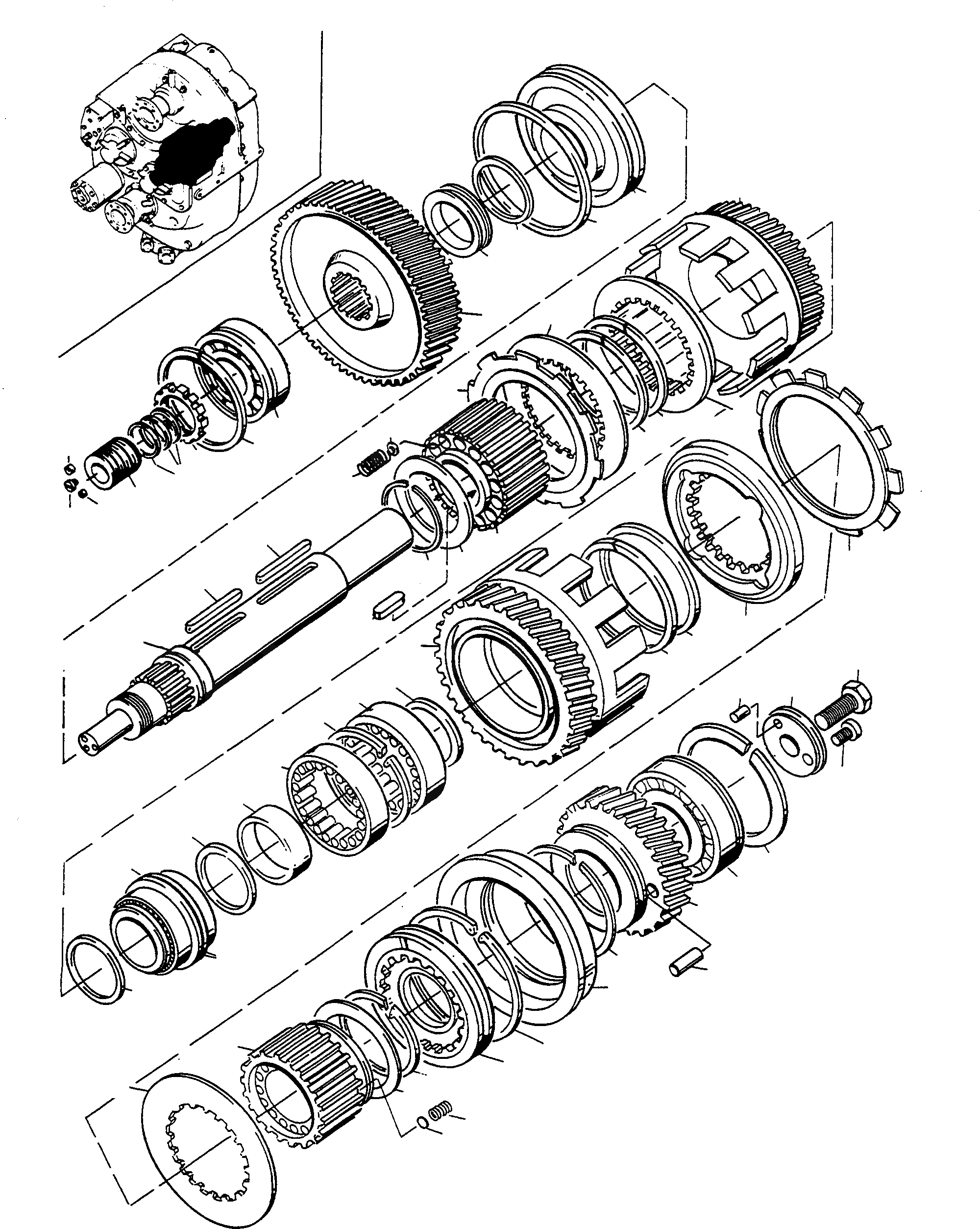 Схема запчастей Komatsu D700D Super - ПРИВОДS И ВАЛS ТРАНСМИССИЯ И ЗАДН. МОСТ