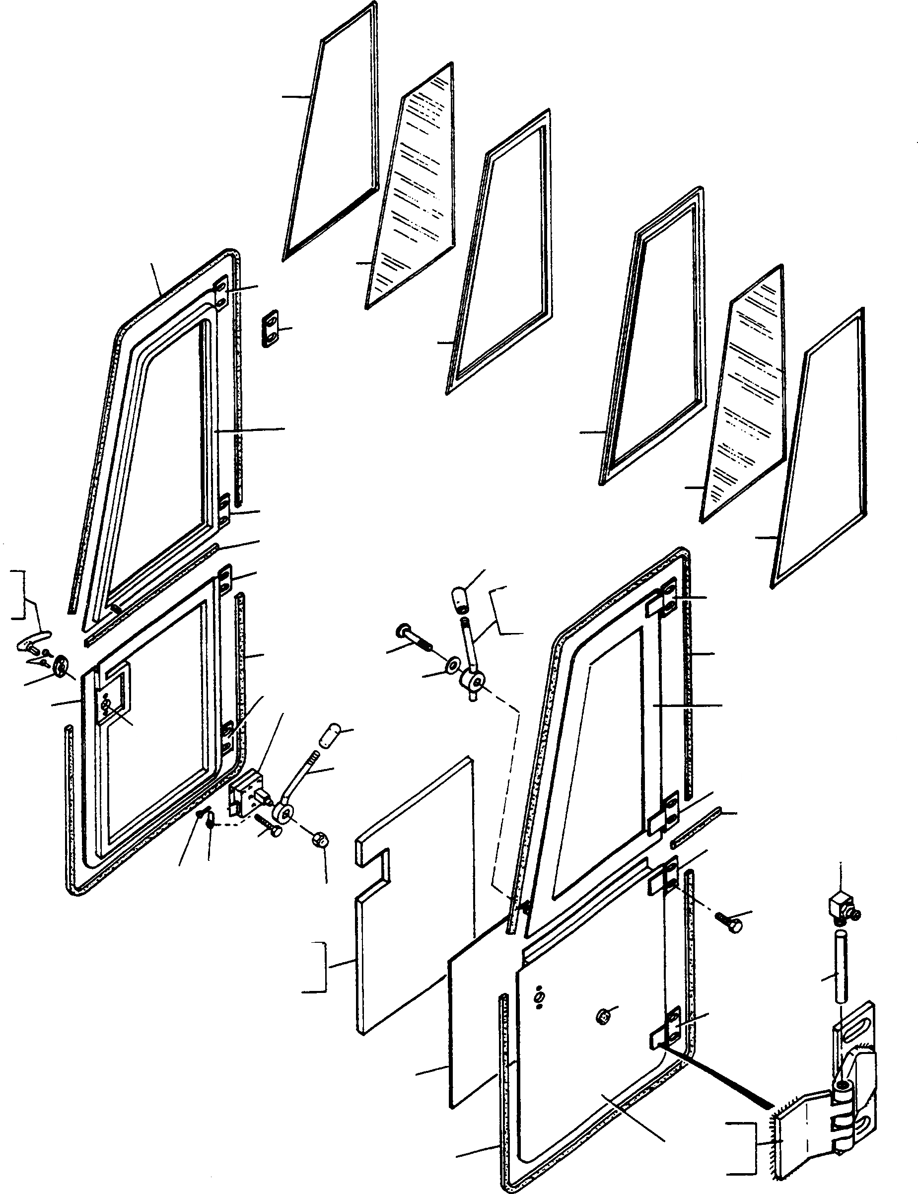 Схема запчастей Komatsu D700D Super - БЕЗОПАСН. КАБИНА, ДВЕРЬS ШАССИ И SUPERSTRUCTURE