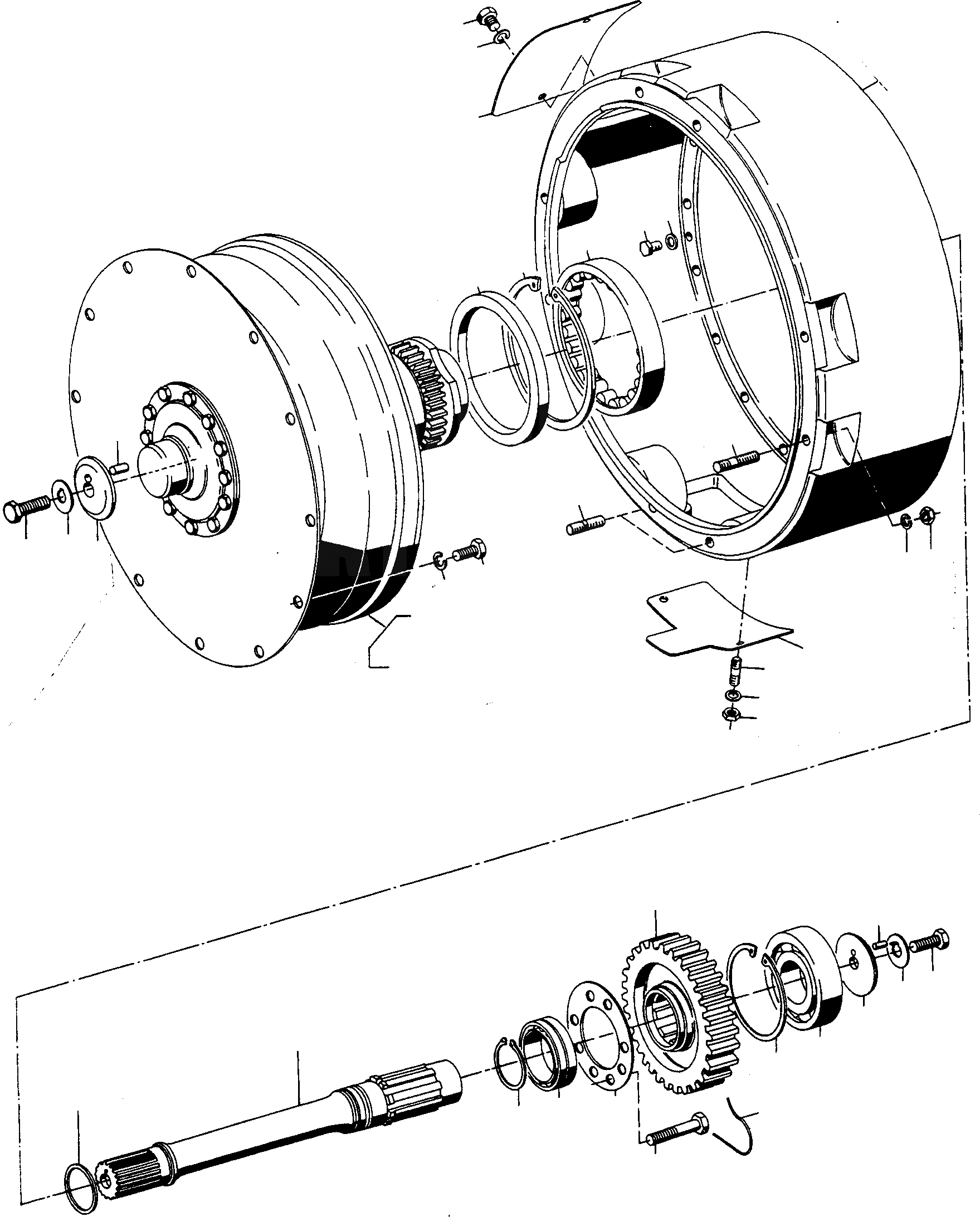 Схема запчастей Komatsu D700D Super - ГИДРОТРАНСФОРМАТОР ТРАНСМИССИЯ И ЗАДН. МОСТ