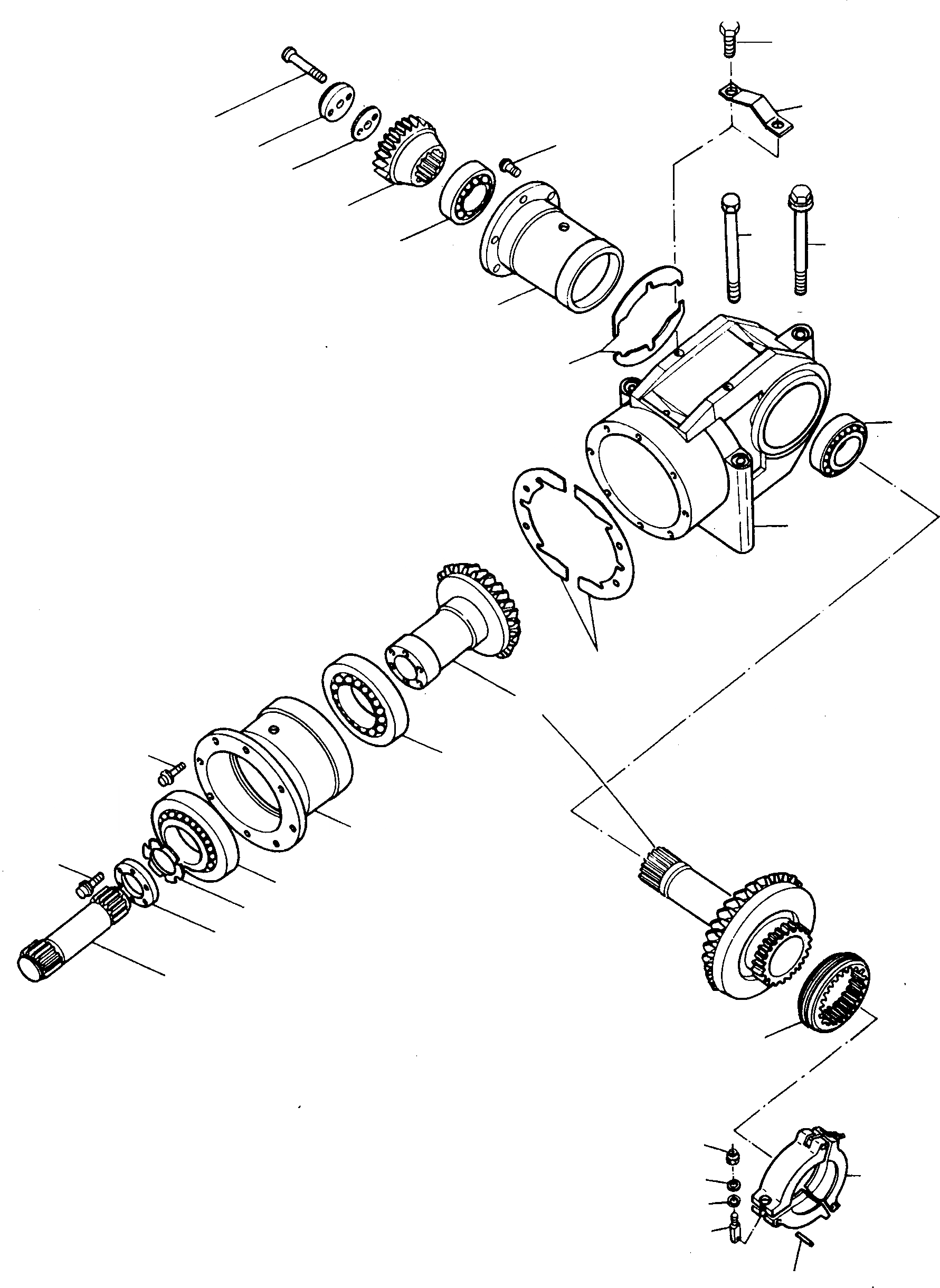 Схема запчастей Komatsu D700D Super - КОНИЧЕСКАЯ ПЕРЕДАЧА ТРАНСМИССИЯ И ЗАДН. МОСТ
