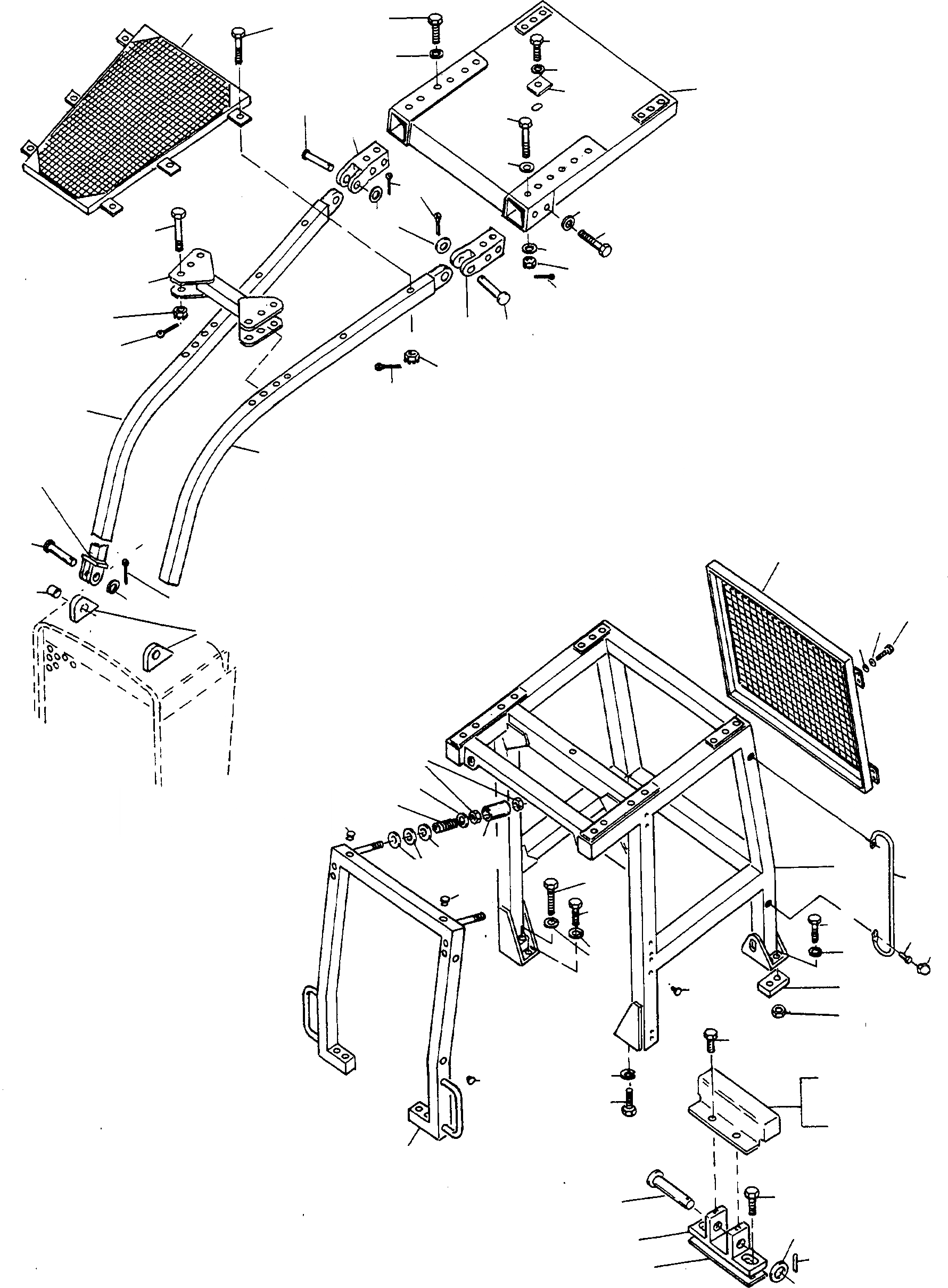 Схема запчастей Komatsu D700D Super - R.O.P.S. НАВЕС ШАССИ И SUPERSTRUCTURE