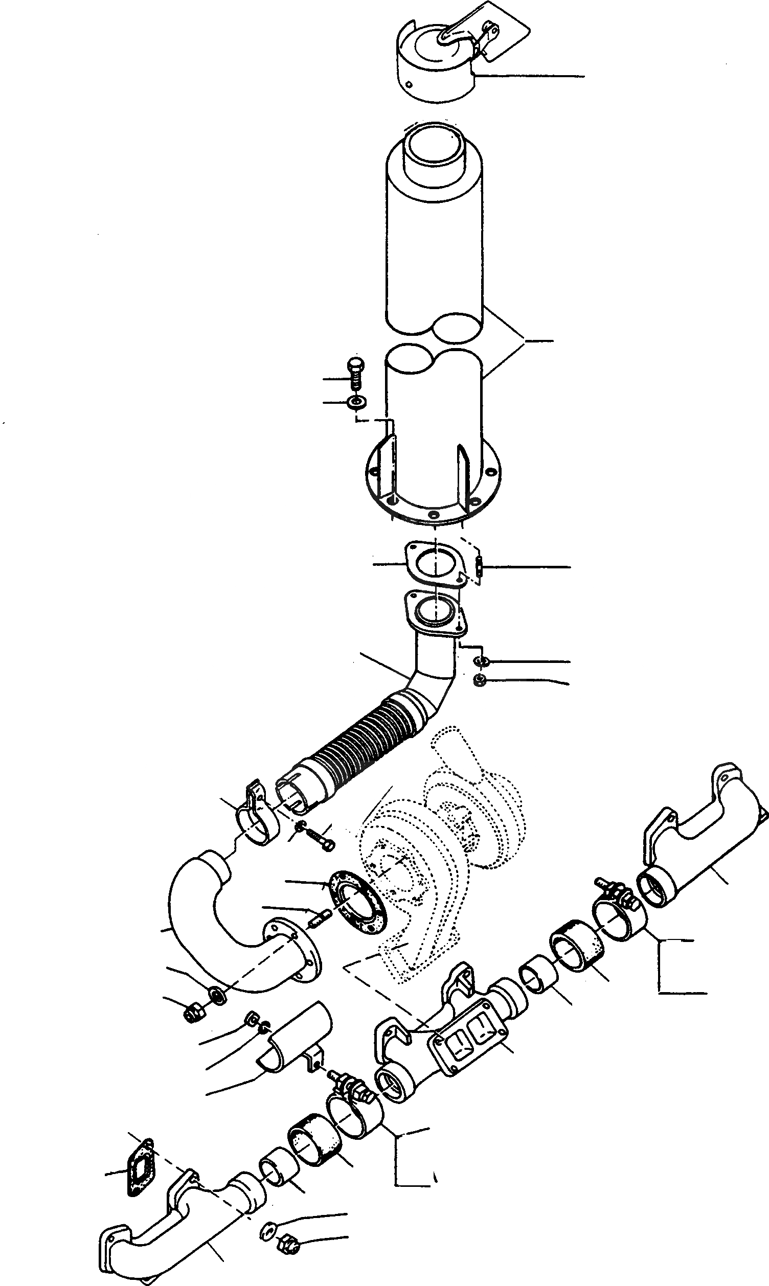 Схема запчастей Komatsu D700D Super - ВЫПУСКН. СИСТЕМА, СТАНДАРТН. ДВИГАТЕЛЬ, АКСЕССУАРЫ И ЭЛЕКТРИЧ. СИСТЕМА