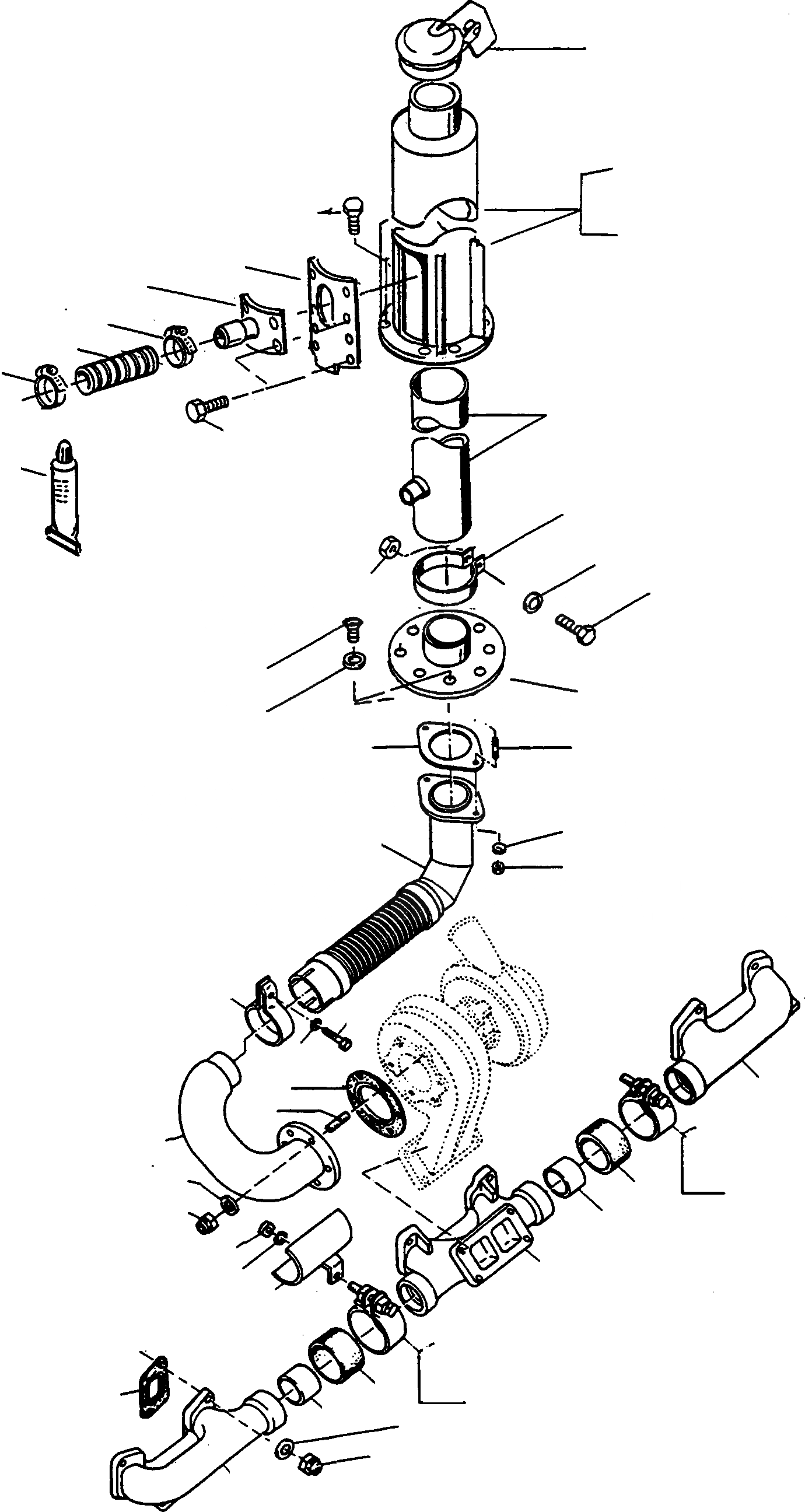 Схема запчастей Komatsu D700D Super - ВЫПУСКН. СИСТЕМА, EJECTOR ДВИГАТЕЛЬ, АКСЕССУАРЫ И ЭЛЕКТРИЧ. СИСТЕМА