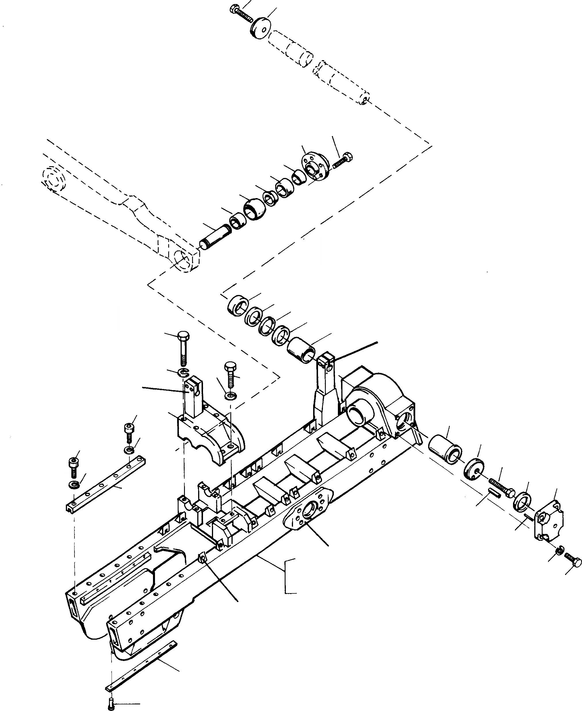 Схема запчастей Komatsu D700D Super - НИЖН.CARRIAGE РАМА ТРАНСМИССИЯ И ЗАДН. МОСТ