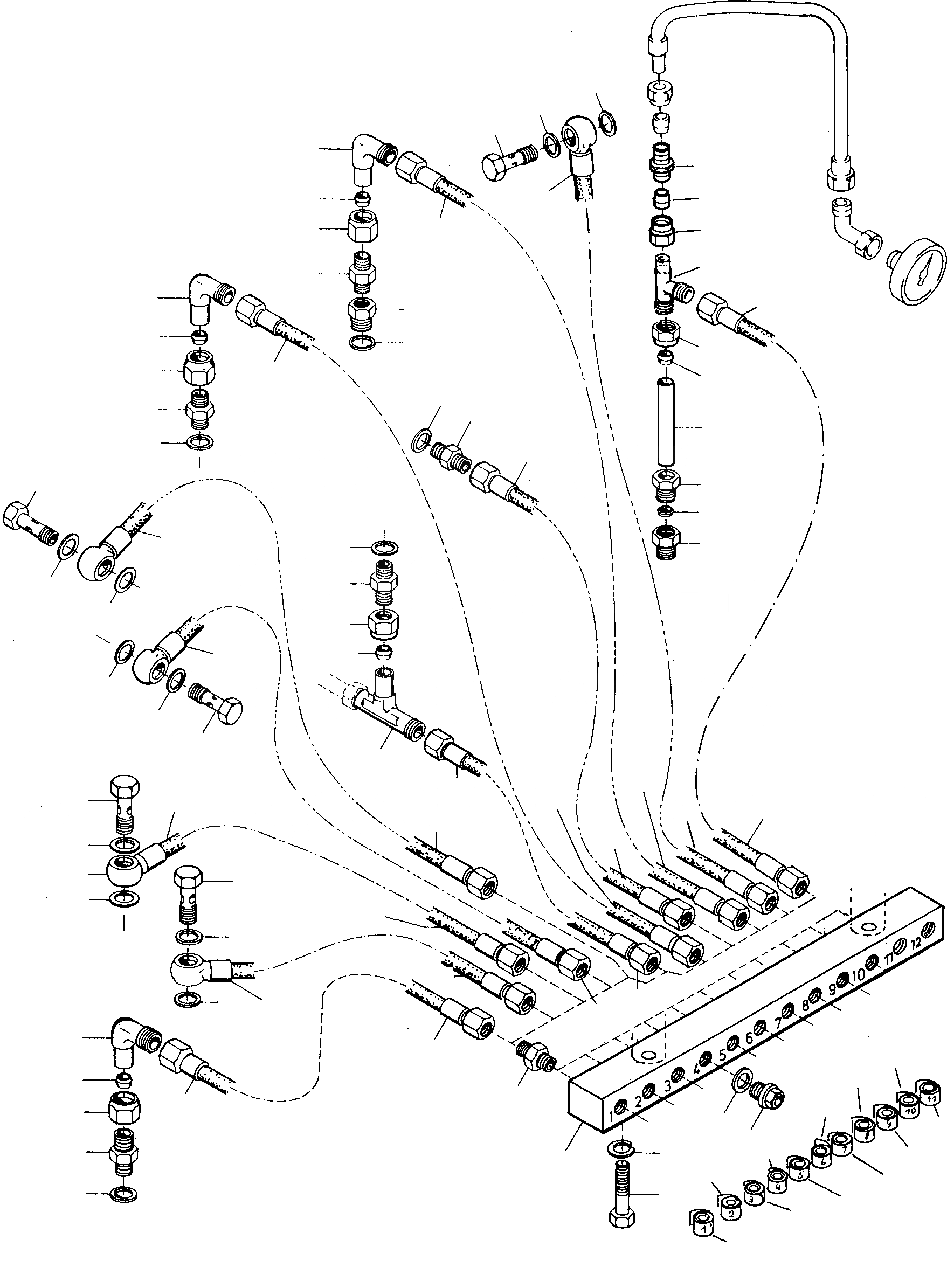 Схема запчастей Komatsu D700D Super - КОНТРОЛЬ PORT ГИДРАВЛИКА