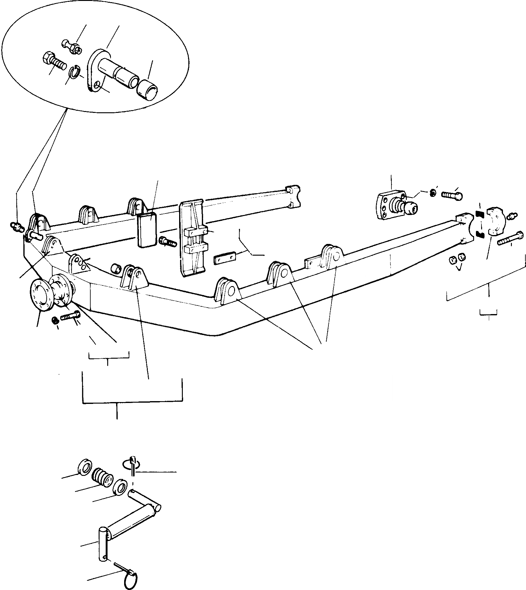 Схема запчастей Komatsu D700D Super - THRUST РАМА, SWIVEL ЗАЩИТН. ГИДРАВЛИКА