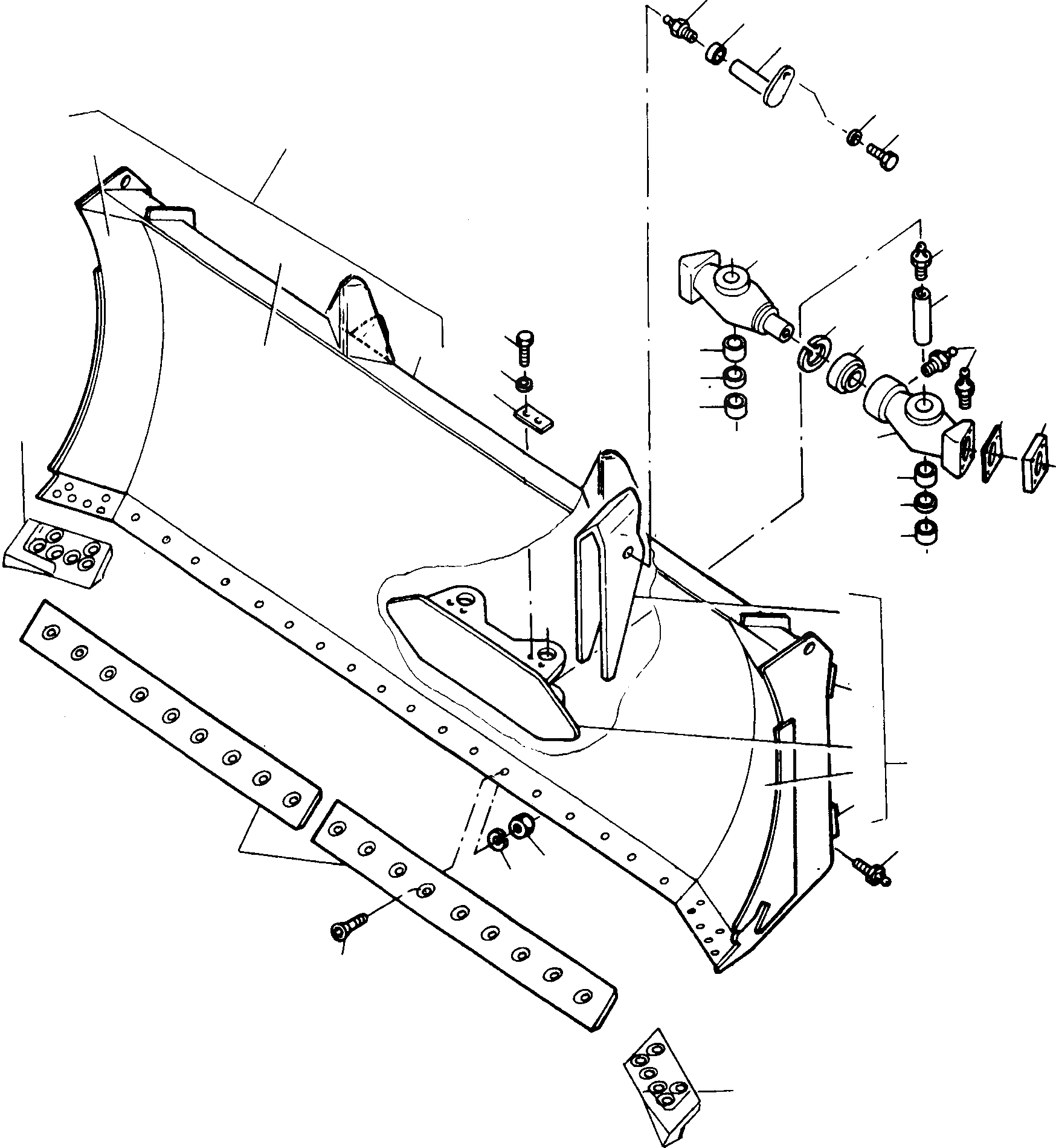 Схема запчастей Komatsu D700D Super - ПОЛУ-U-НАКЛОН.-ОТВАЛ ОБОРУД-Е