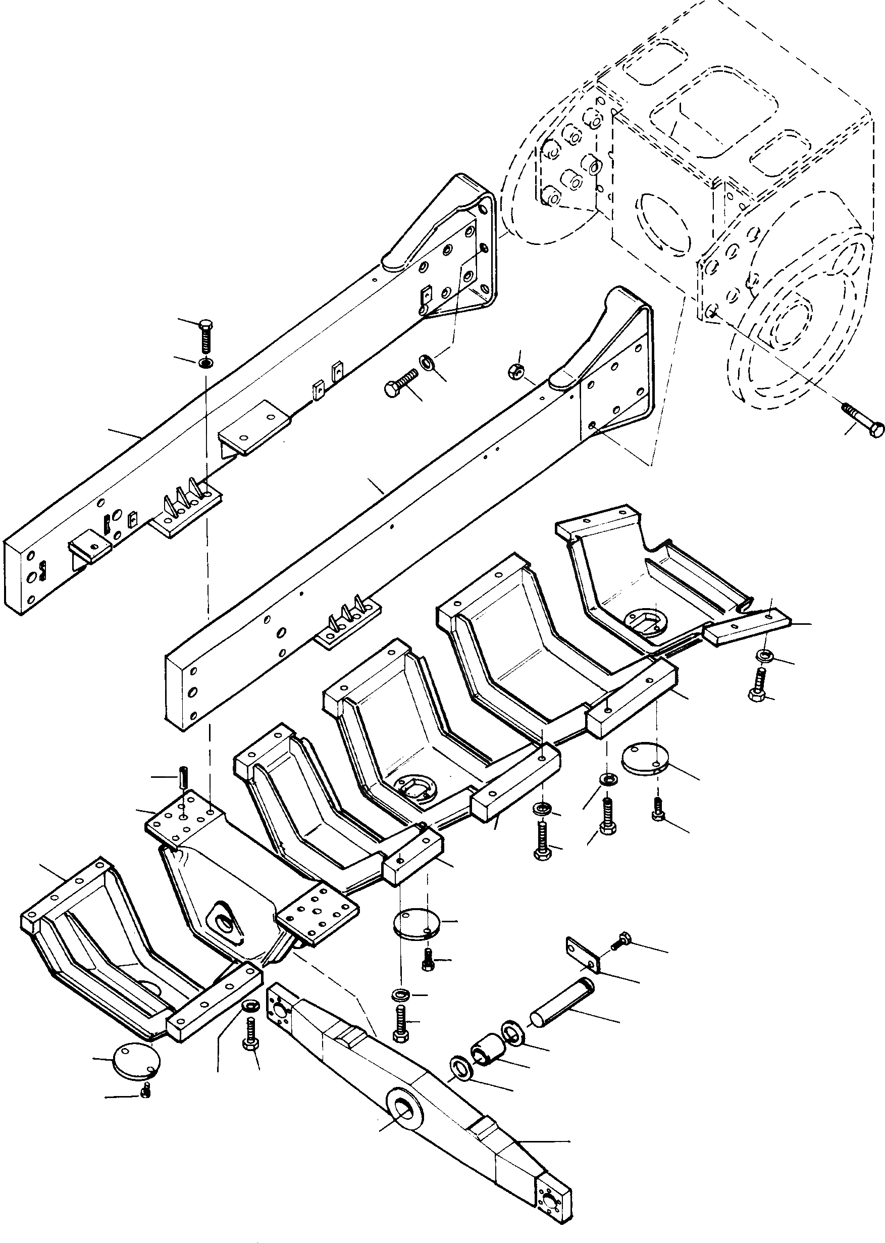 Схема запчастей Komatsu D700D Super - РАМА ШАССИ И SUPERSTRUCTURE