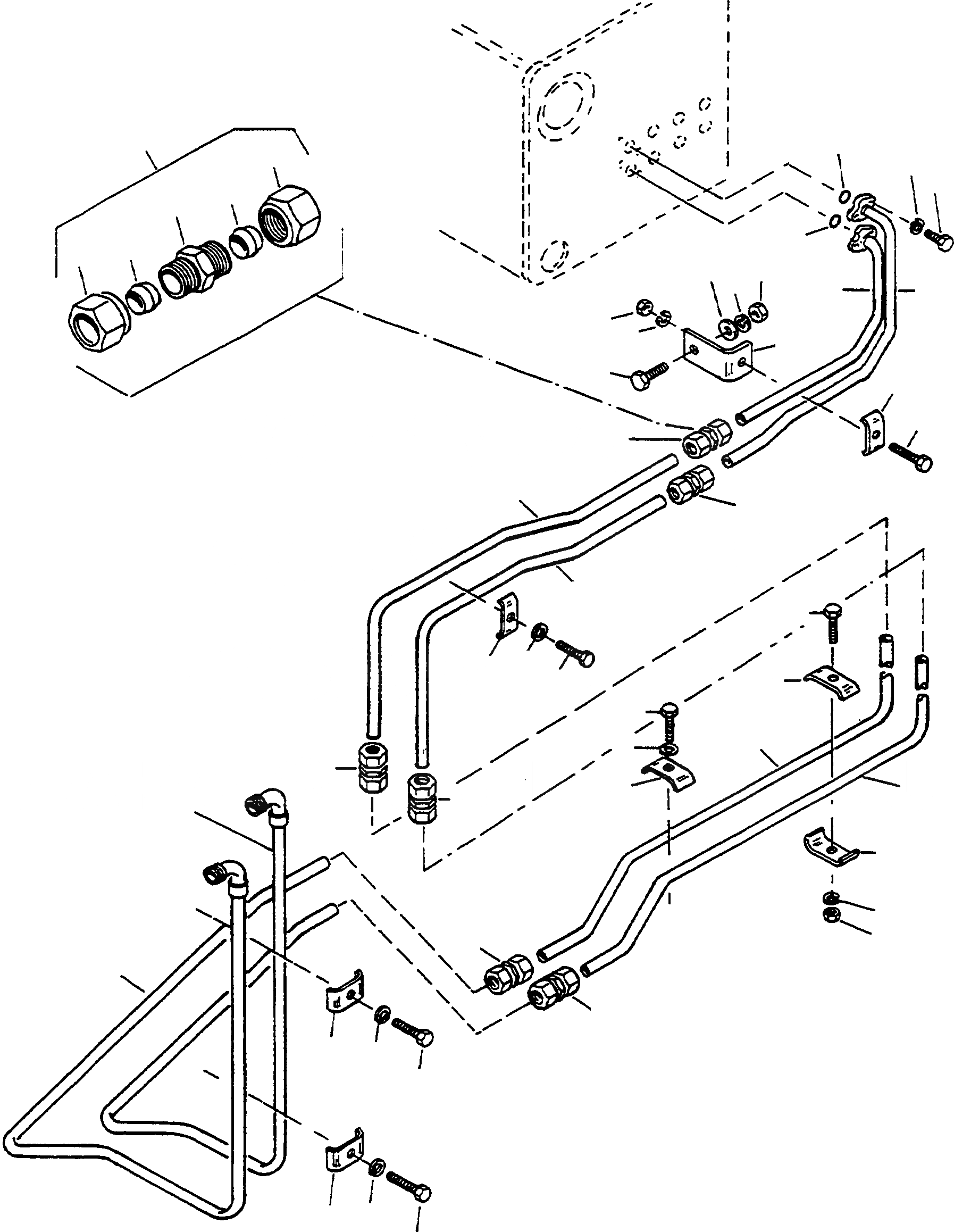 Схема запчастей Komatsu D700D Super - НАКЛОН.-ЦИЛИНДР И ТРУБЫS ГИДРАВЛИКА