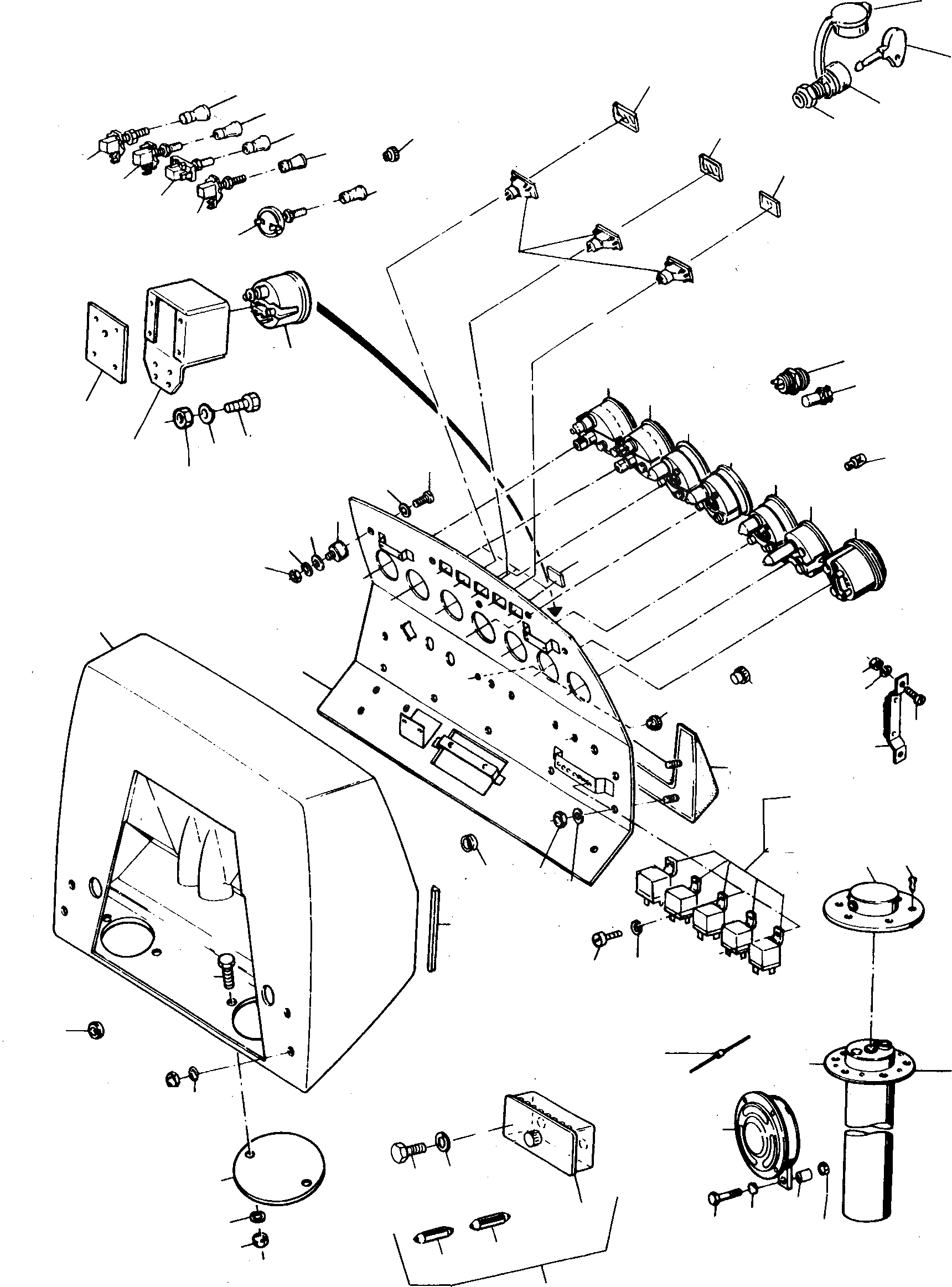 Схема запчастей Komatsu D700D Super - ПАНЕЛЬ ПРИБОРОВ И INSTRUMENTS ДВИГАТЕЛЬ, АКСЕССУАРЫ И ЭЛЕКТРИЧ. СИСТЕМА