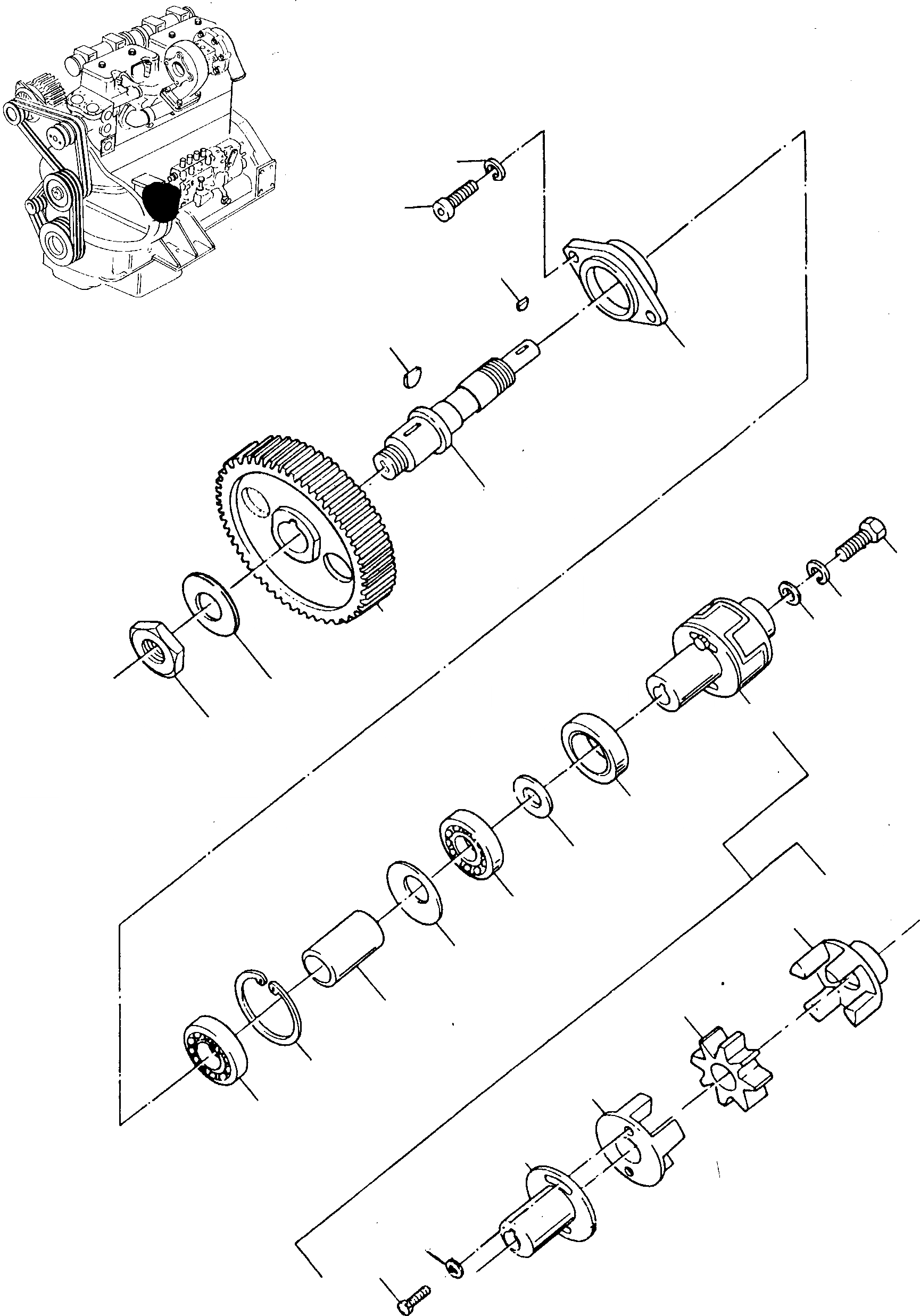 Схема запчастей Komatsu D700D Super - ПРИВОД ТОПЛ. НАСОСА ДВИГАТЕЛЬ, АКСЕССУАРЫ И ЭЛЕКТРИЧ. СИСТЕМА