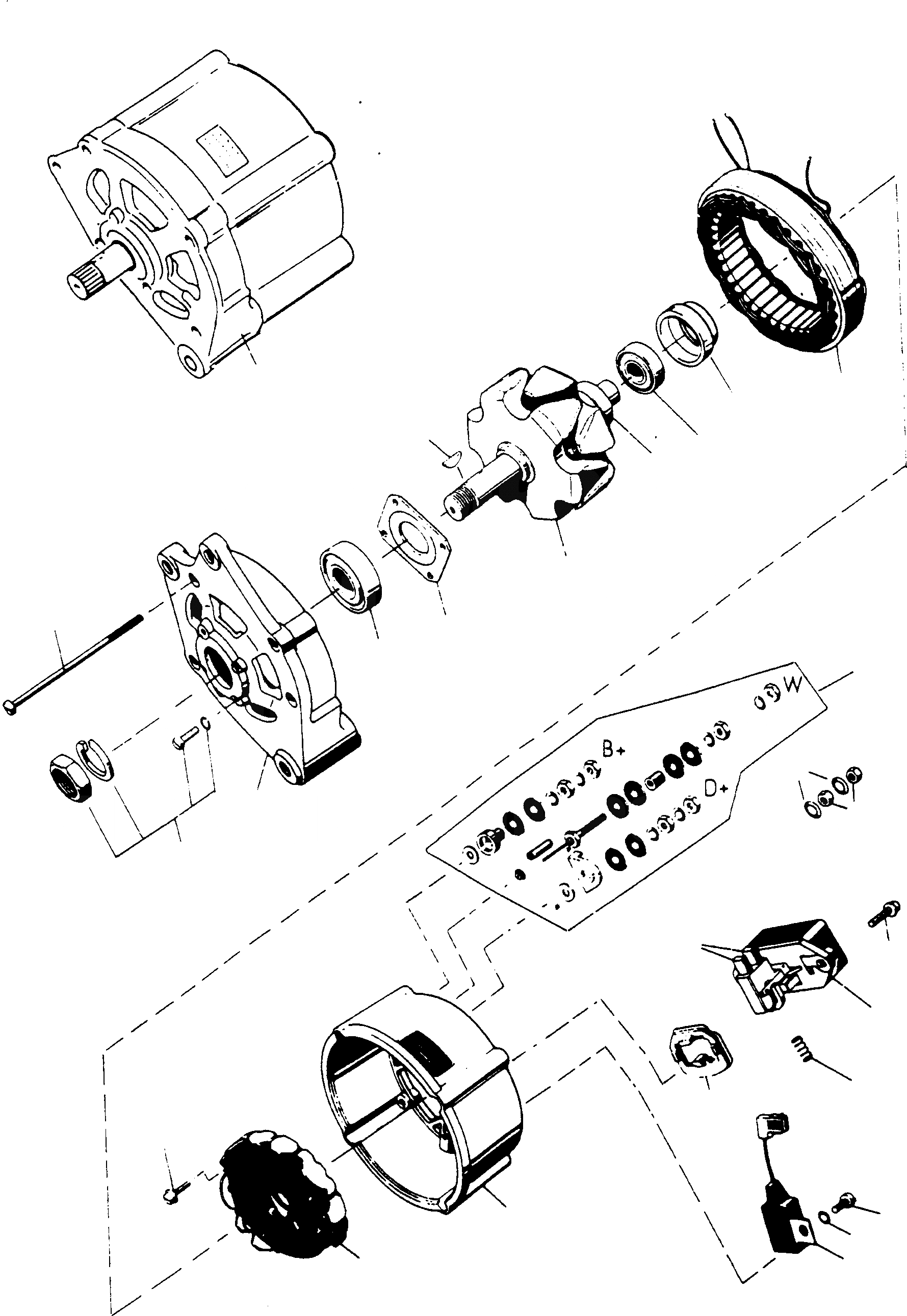Схема запчастей Komatsu D700D Super - ГЕНЕРАТОР ГЕНЕРАТОР И СТАРТЕР