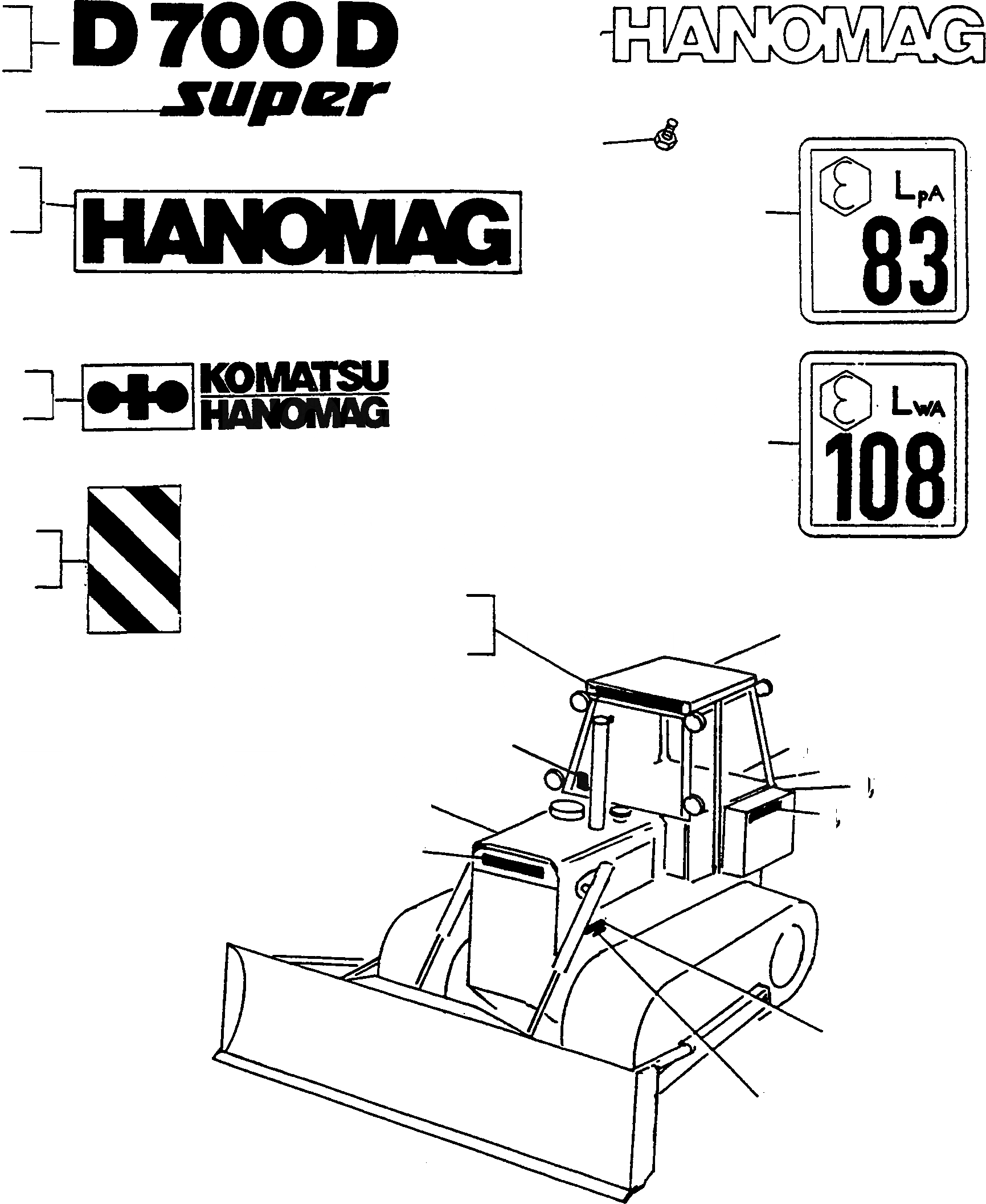 Схема запчастей Komatsu D700D Super - БУКВЕНН. ШАССИ И SUPERSTRUCTURE