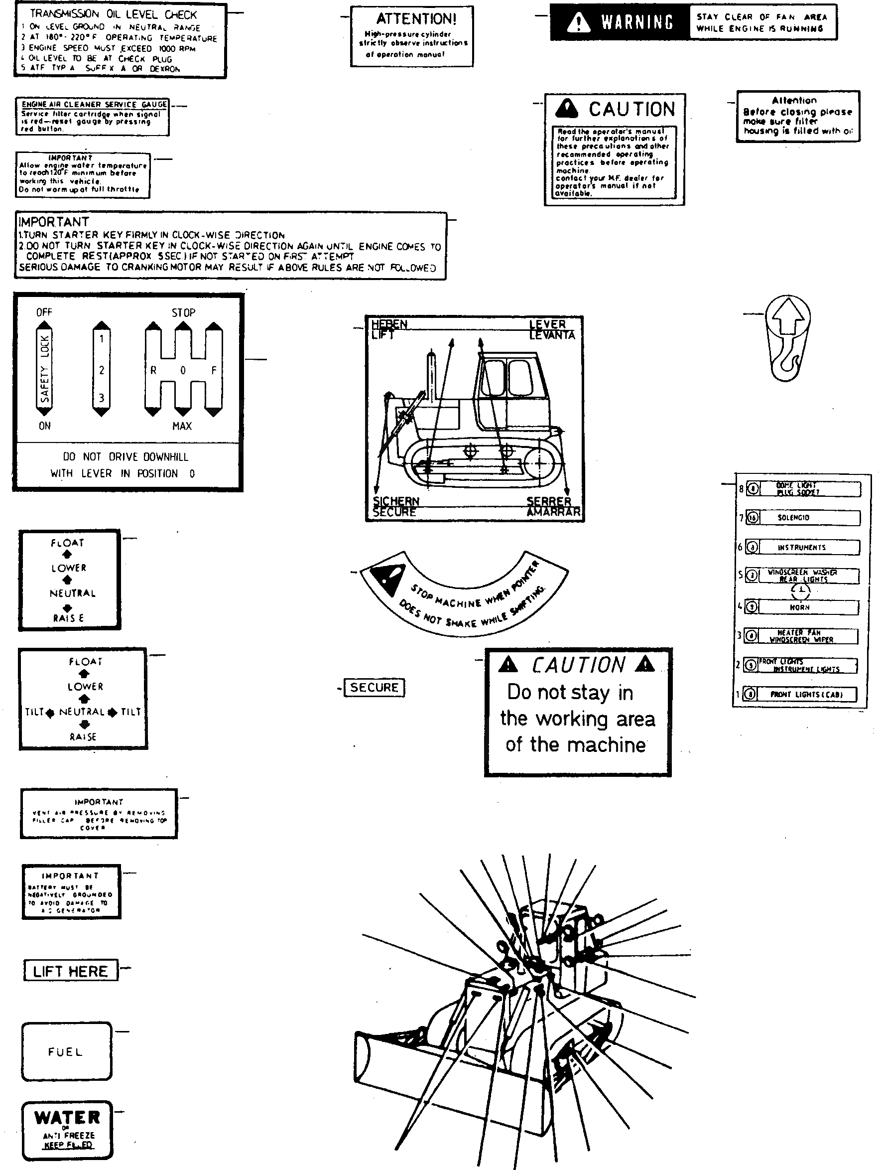 Схема запчастей Komatsu D700D Super - ТАБЛИЧКИS, АНГЛ. ШАССИ И SUPERSTRUCTURE