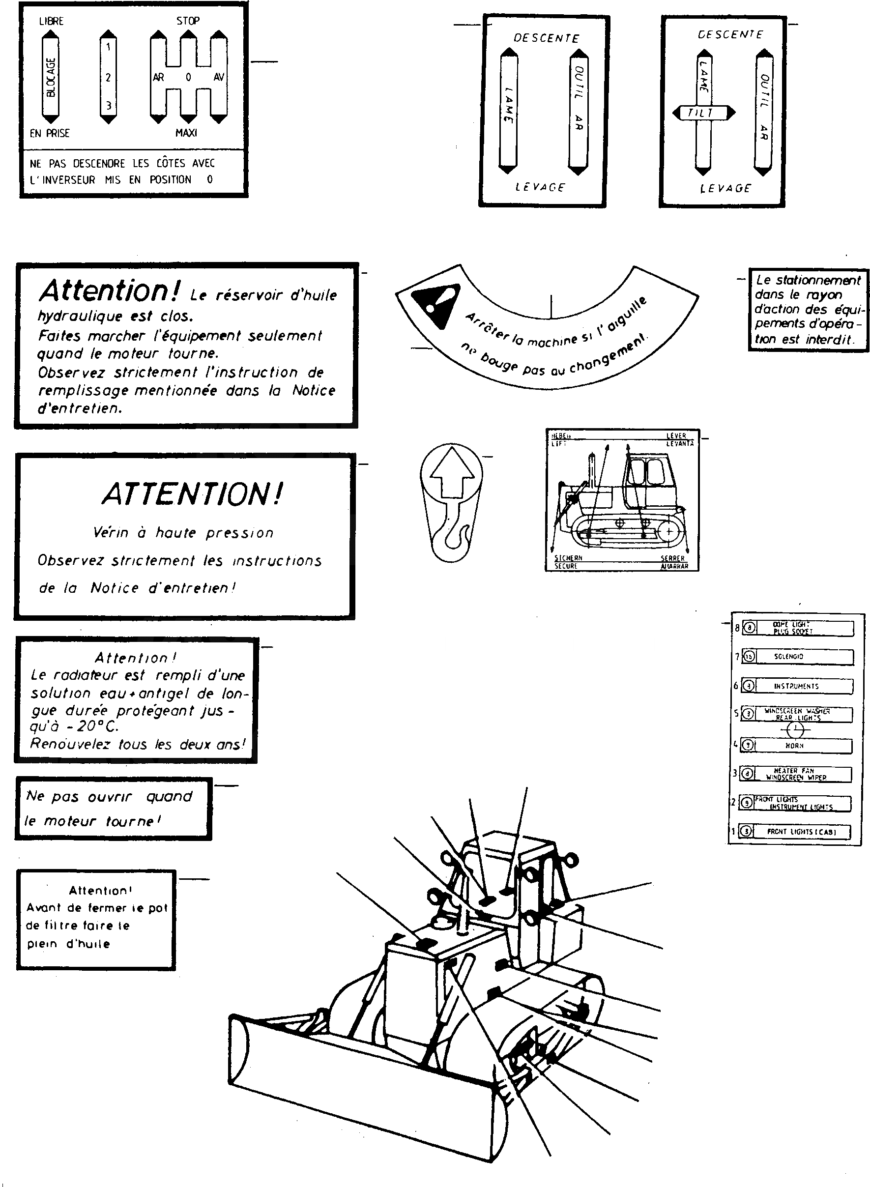 Схема запчастей Komatsu D700D Super - ТАБЛИЧКИS, ФРАНЦИЯ ШАССИ И SUPERSTRUCTURE