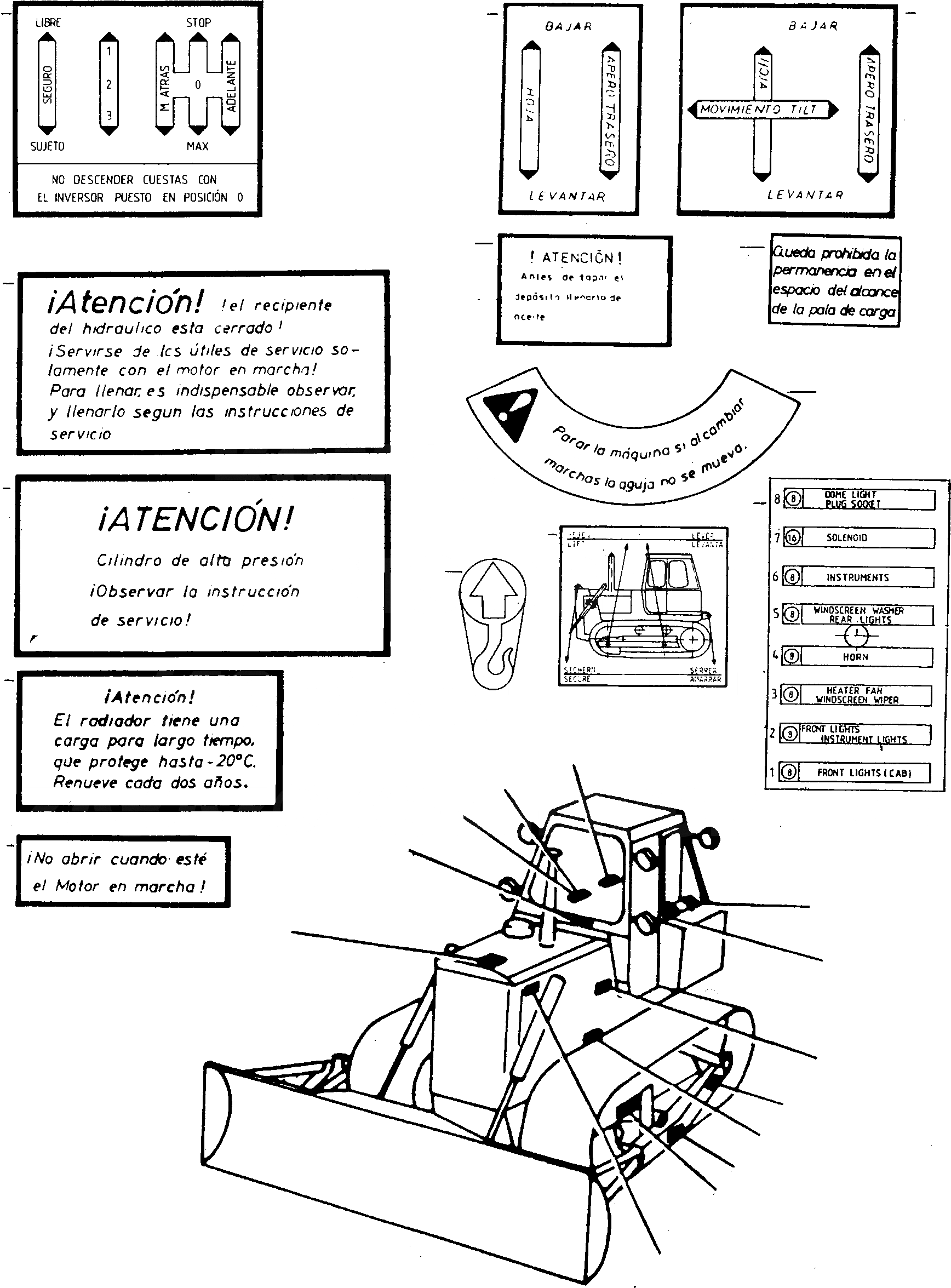 Схема запчастей Komatsu D700D Super - ТАБЛИЧКИS, ИСПАНИЯ ШАССИ И SUPERSTRUCTURE