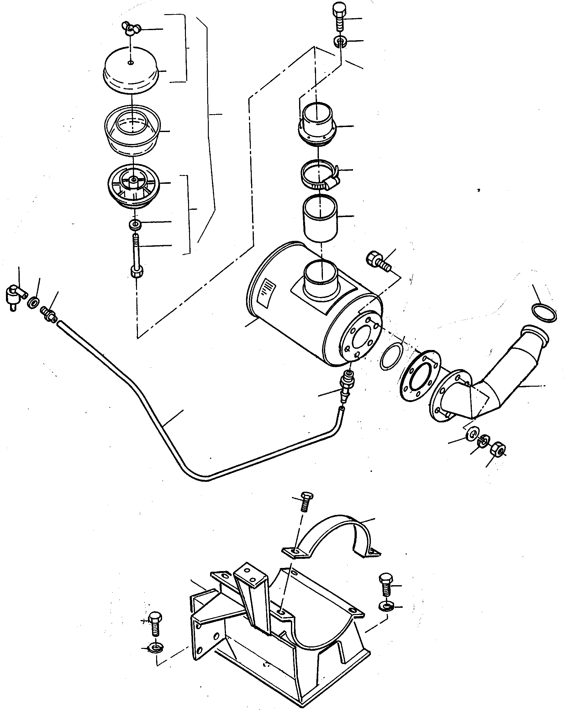 Схема запчастей Komatsu D700D Super - ВОЗД. ФИЛЬТР. СИСТЕМА, СТАНДАРТН. ДВИГАТЕЛЬ, АКСЕССУАРЫ И ЭЛЕКТРИЧ. СИСТЕМА
