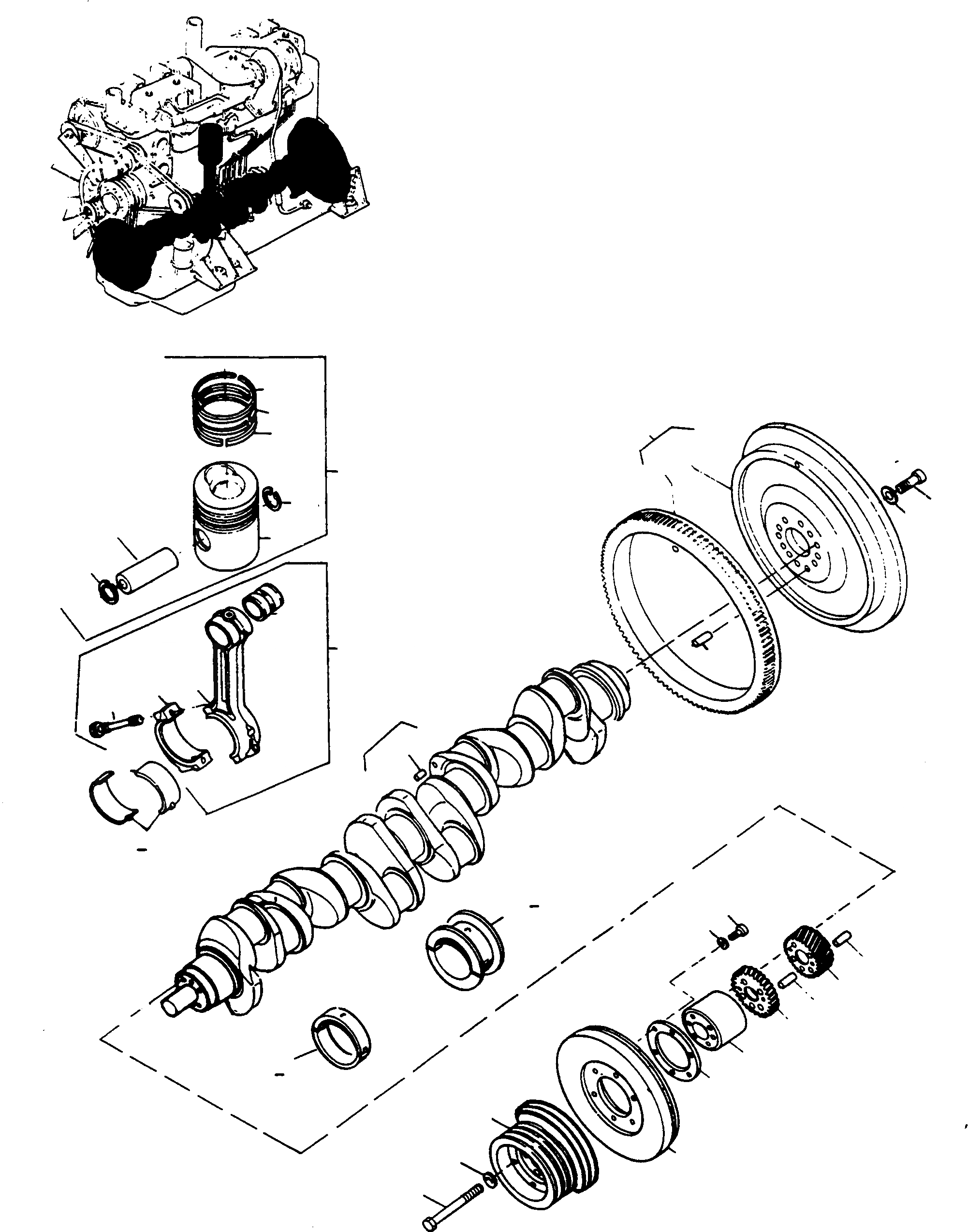 Схема запчастей Komatsu D700D Super - CRANK ASSEMBLY ДВИГАТЕЛЬ, АКСЕССУАРЫ И ЭЛЕКТРИЧ. СИСТЕМА