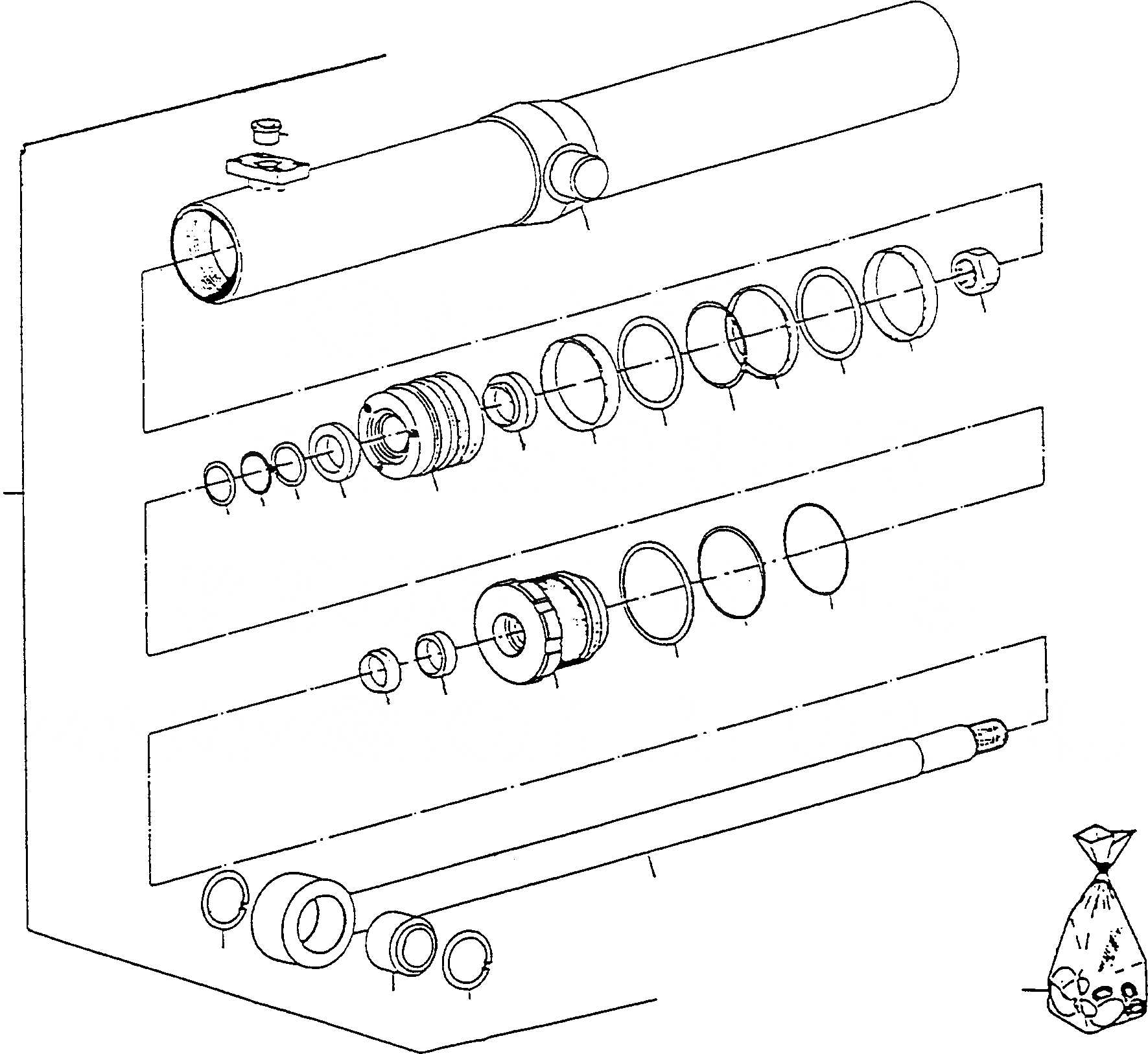 Схема запчастей Komatsu D700D Super - ГИДРОЦИЛИНДР ПОДЪЕМА, SWIVEL ЗАЩИТН. ГИДРАВЛИКА