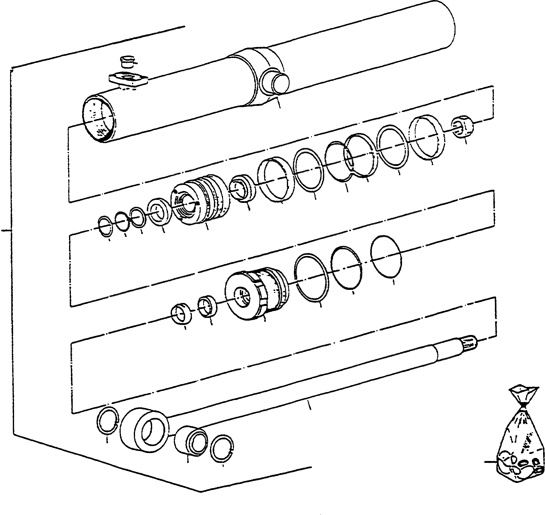 Схема запчастей Komatsu D700D Super - ГИДРОЦИЛИНДР ПОДЪЕМА, НАКЛОН. ОТВАЛ ГИДРОЦИЛИНДР ПОДЪЕМА И ТРУБЫS