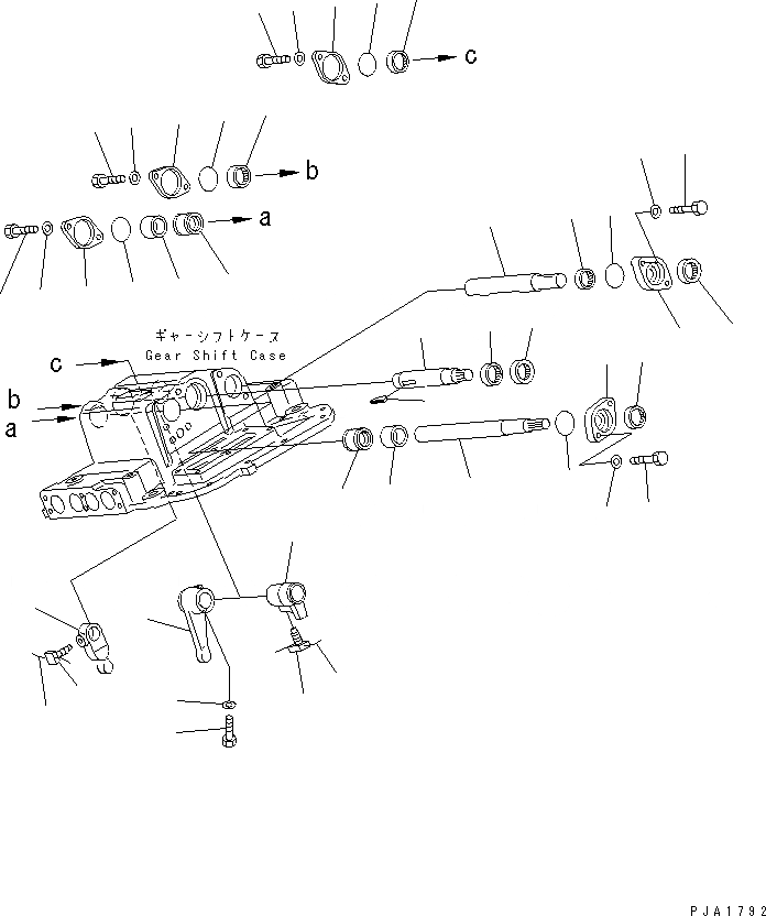 Схема запчастей Komatsu D70LE-12 - ТРАНСМИССИЯ (ВИЛЫ РЫЧАГ УПРАВЛ-Я) СИЛОВАЯ ПЕРЕДАЧА И КОНЕЧНАЯ ПЕРЕДАЧА