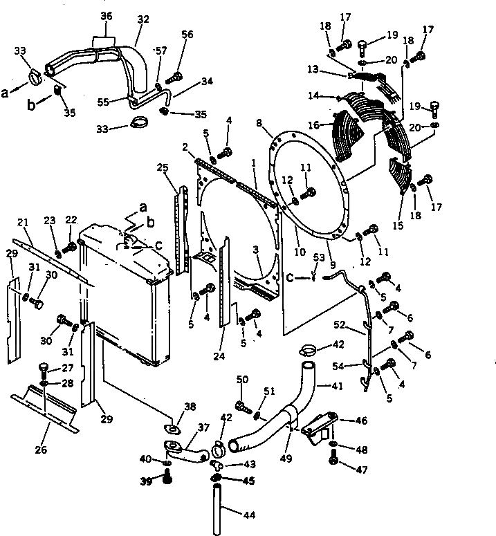 Схема запчастей Komatsu D70LE-8 - СИСТЕМА ТРУБ РАДИАТОРА И COVER КОМПОНЕНТЫ ДВИГАТЕЛЯ И ЭЛЕКТРИКА