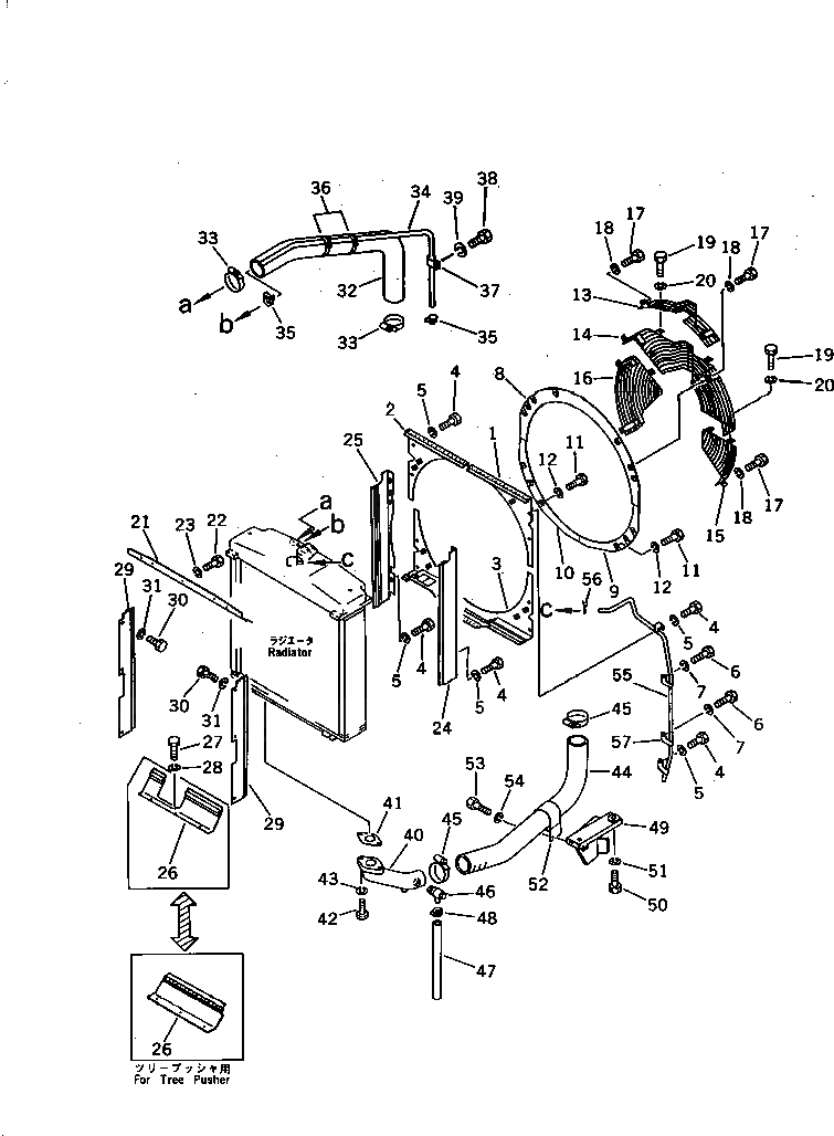 Схема запчастей Komatsu D75A-1 - СИСТЕМА ТРУБ РАДИАТОРА И COVER КОМПОНЕНТЫ ДВИГАТЕЛЯ И ЭЛЕКТРИКА