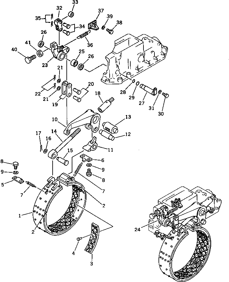 Схема запчастей Komatsu D75A-1 - ТОРМОЗ. (/) ГИДРОТРАНСФОРМАТОР И TRNSMISSION
